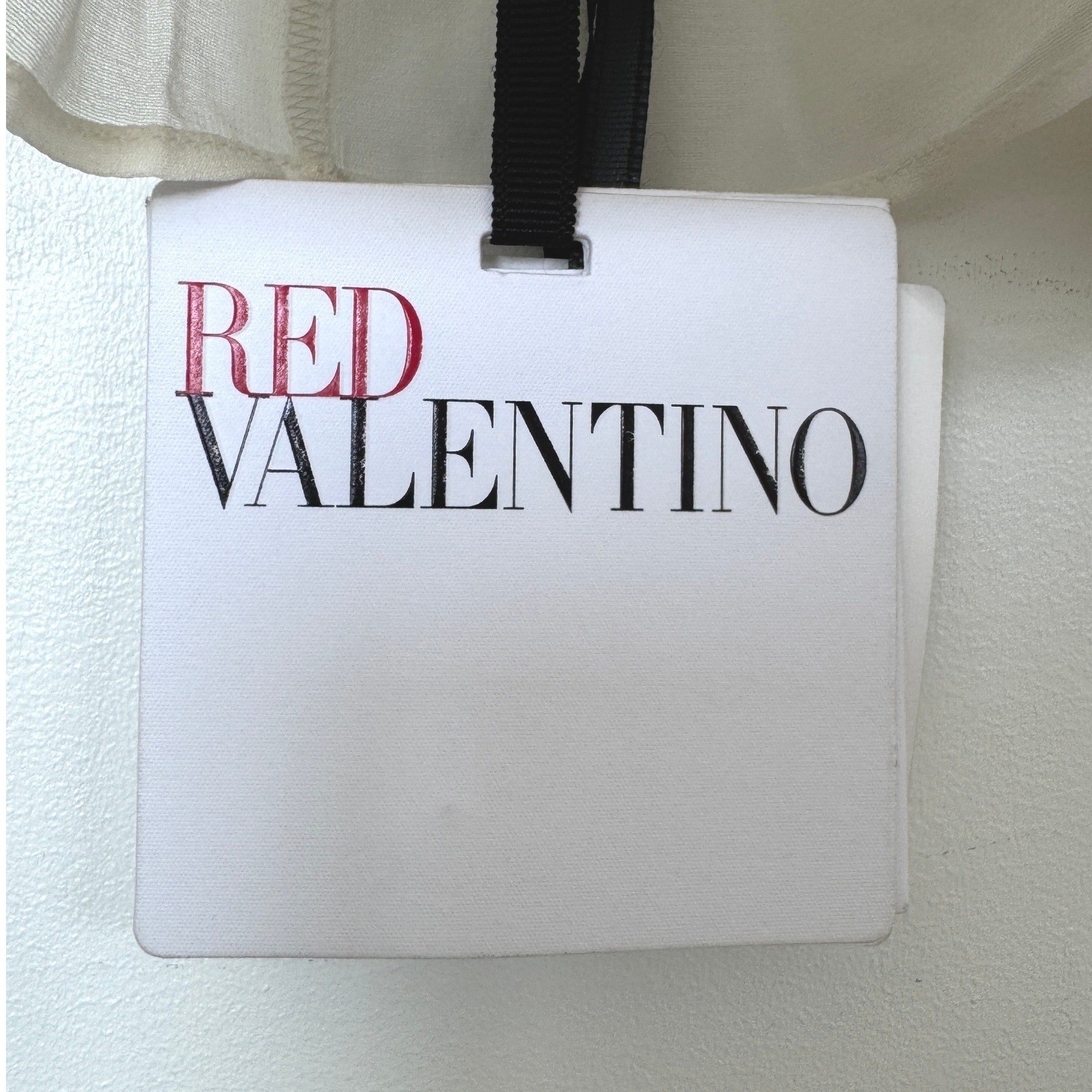 RED Valentino Silk Mesh Peplum Blouse US 6 Ecru Bow Point D’esprit NWT