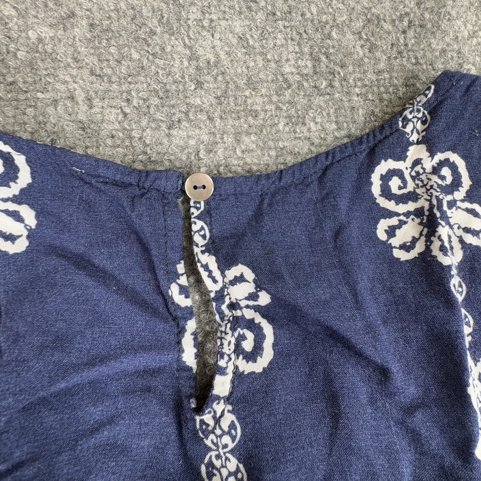 Anthropologie Listicle Top Women S Blue Tassel Cold Shoulder Boho Festival Beach