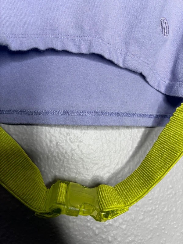 Ninth Hall Lavender Crop Top with Neon Yellow Buckle Strap Size S