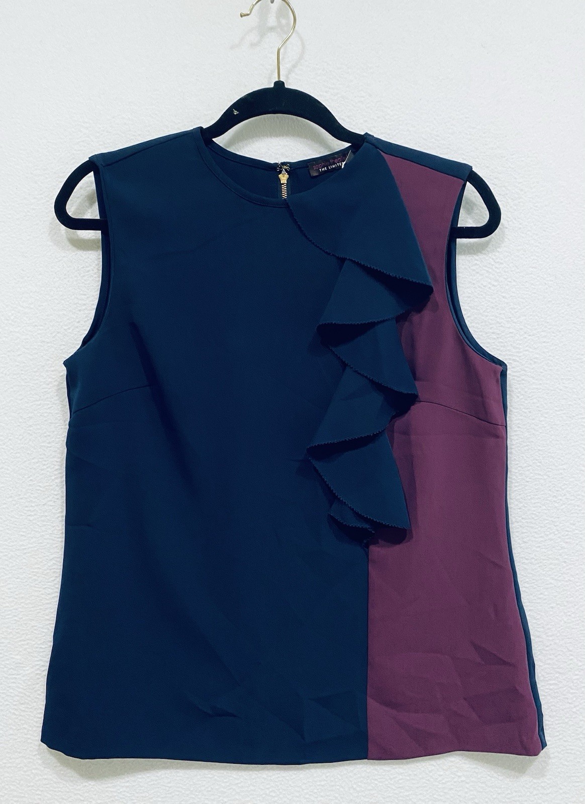 Sophie Theallet The Limited Top Womens Medium Colorblock Ruffle Work Career