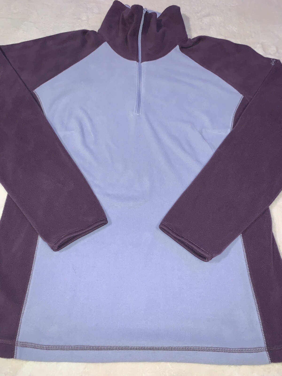 Women’s Columbia Large 1/4 Zip Jacket Fleece Pullover 2 Tone Light & Dark Purple