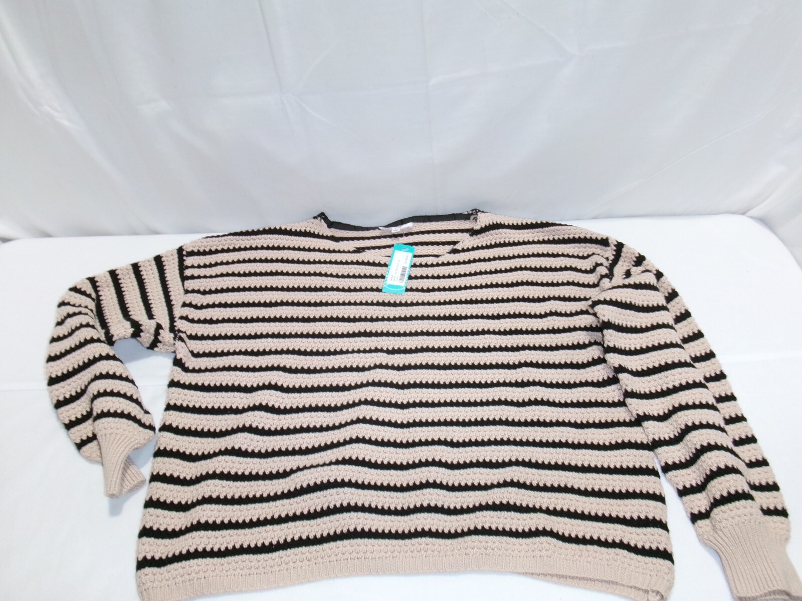 H313 KAILEIGH Galway Long Sleeve Knit Top Taupe Womens Size Large