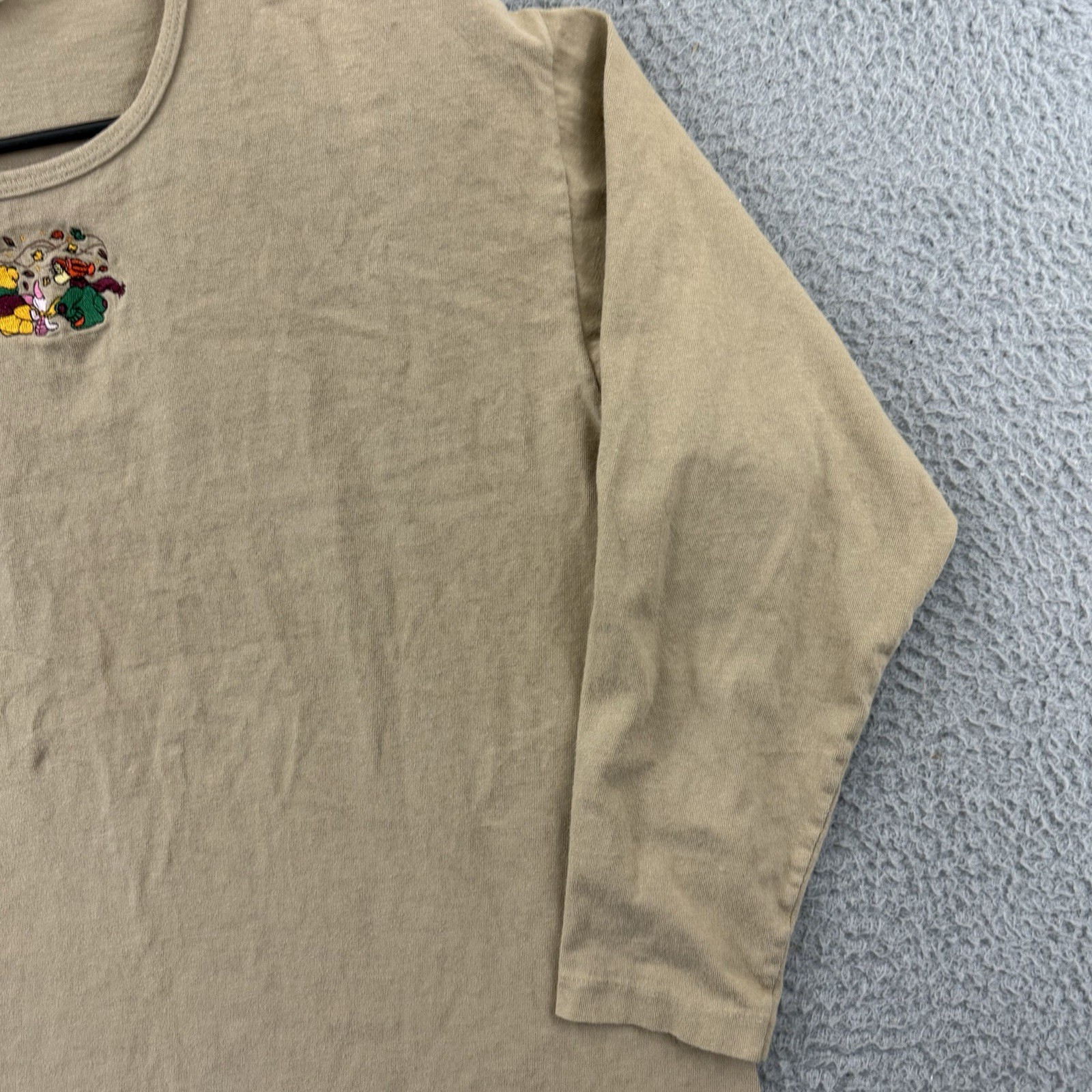 Vintage Winnie The Pooh Shirt Womens Large Brown Holiday Long Sleeve 90s Disney