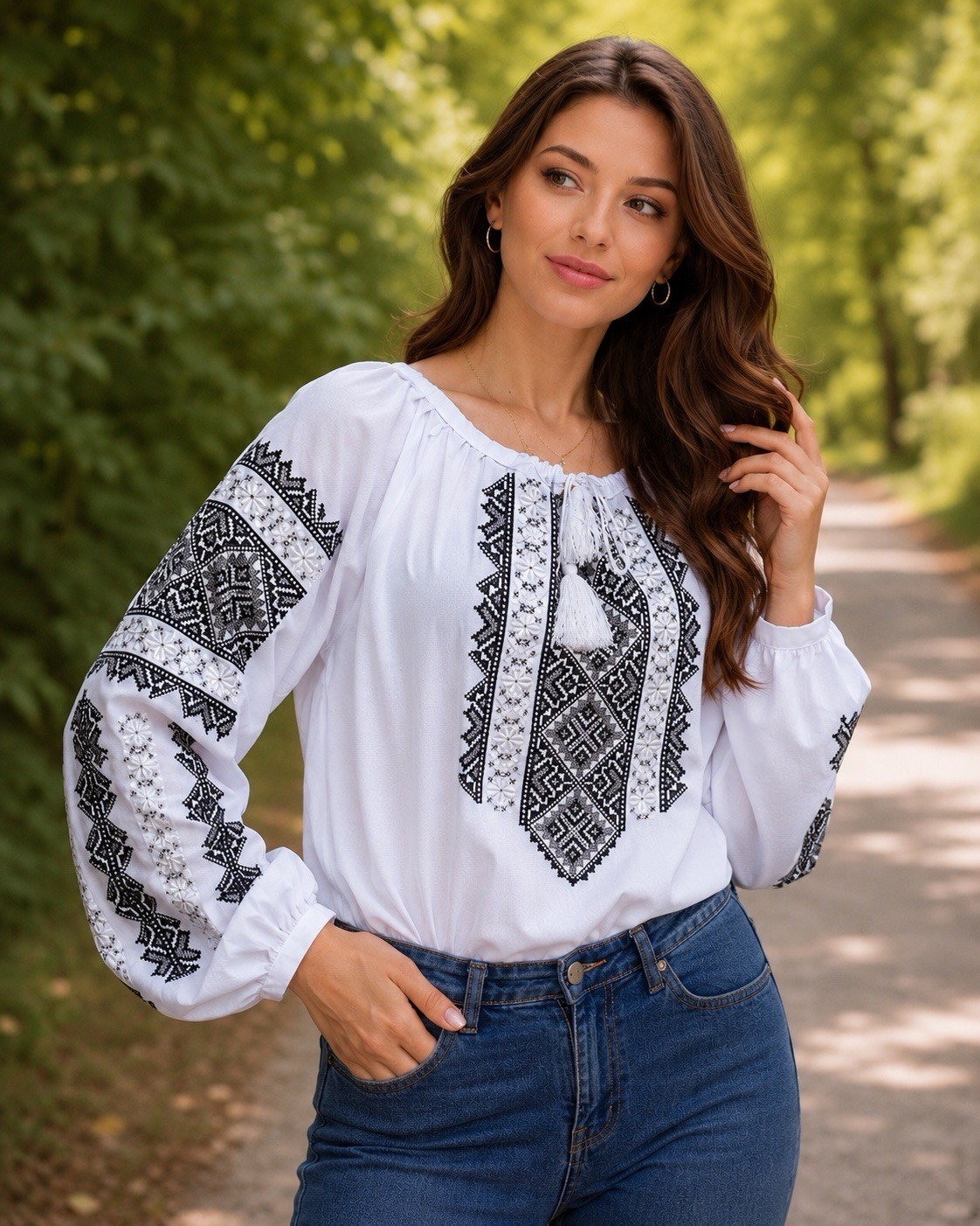 Vyshyvanka Traditional Embroidered Ukrainian Shirt Ethnic White Size S,M,L,XL