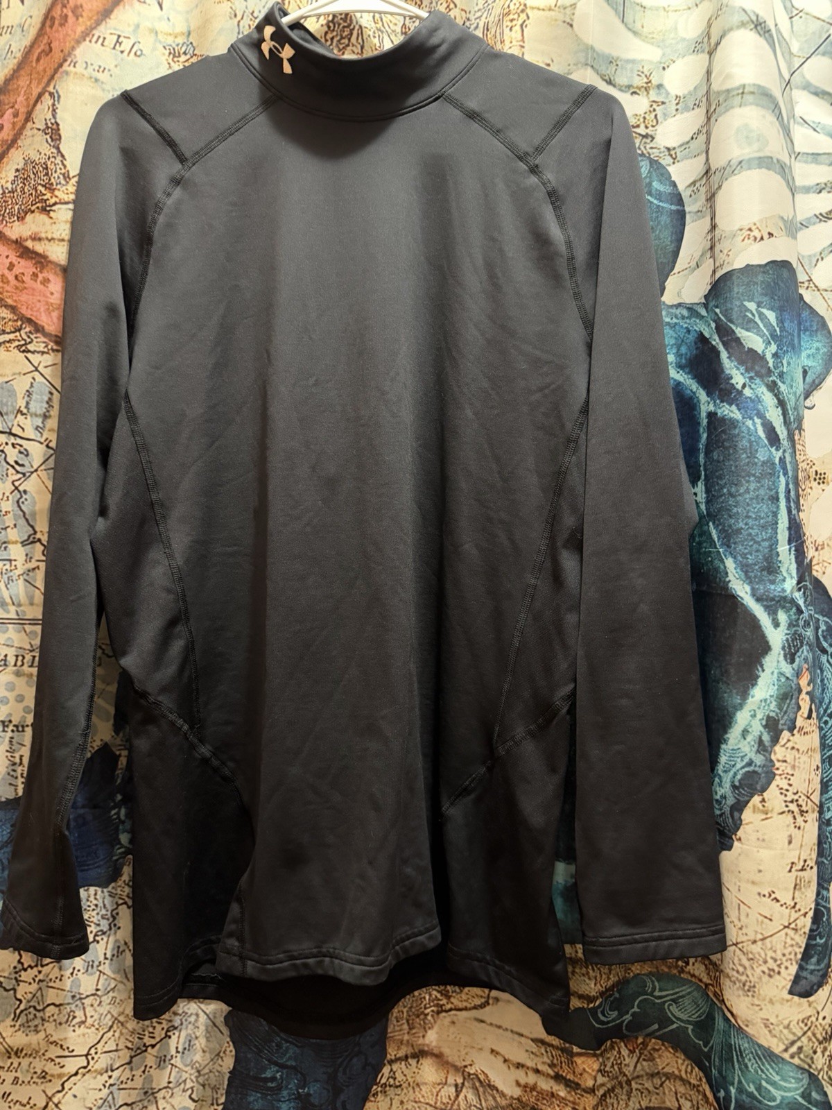 Women Long Sleeve Black Top Size large Style 1366066 RN#96510 Polyster Elastane