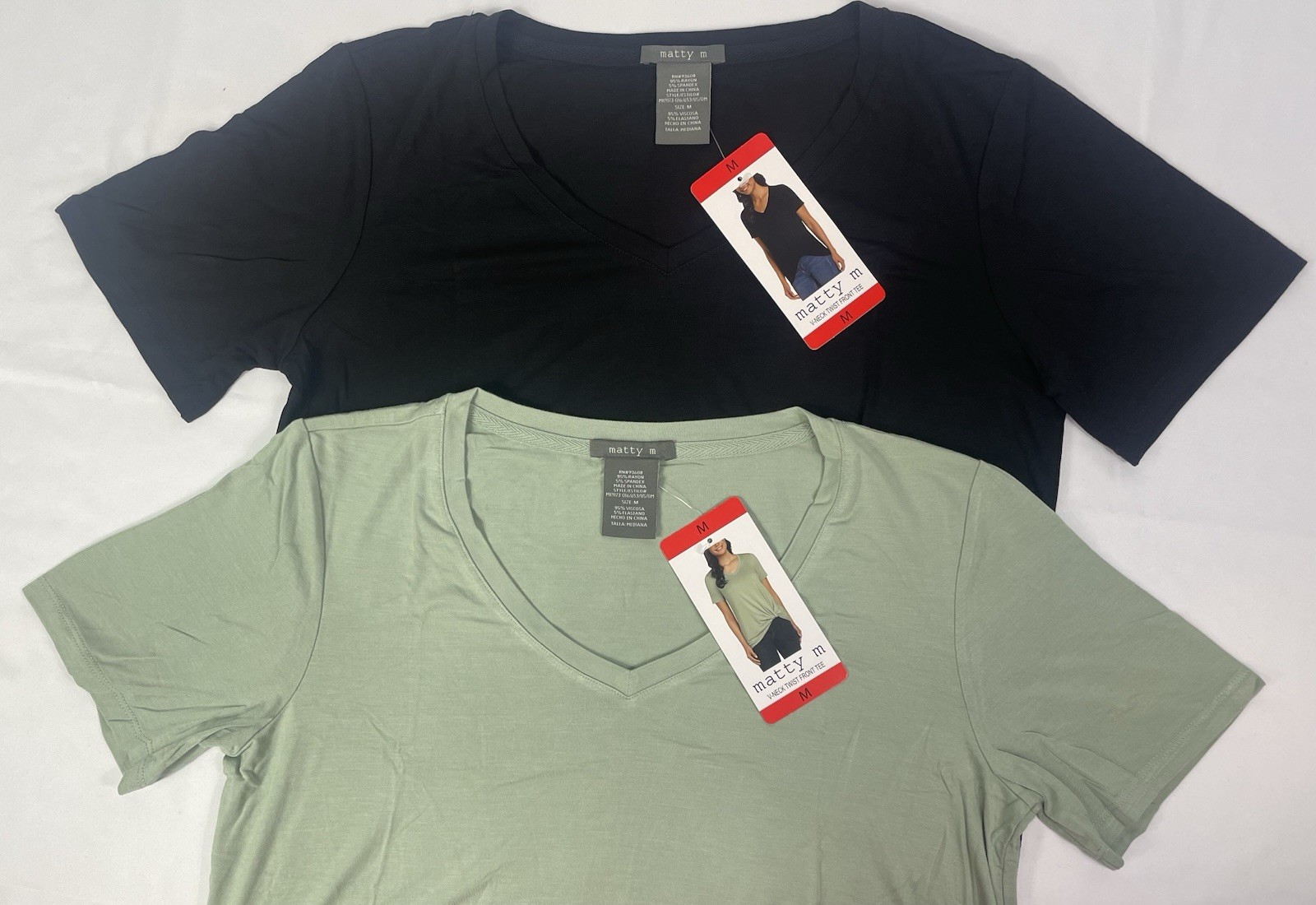 Matty M Twist Knot Top 2 Pack! Includes both Light Olive and Black