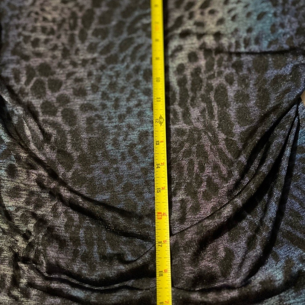 Chic Leopard Print Women’s Blouse – Blue/Black