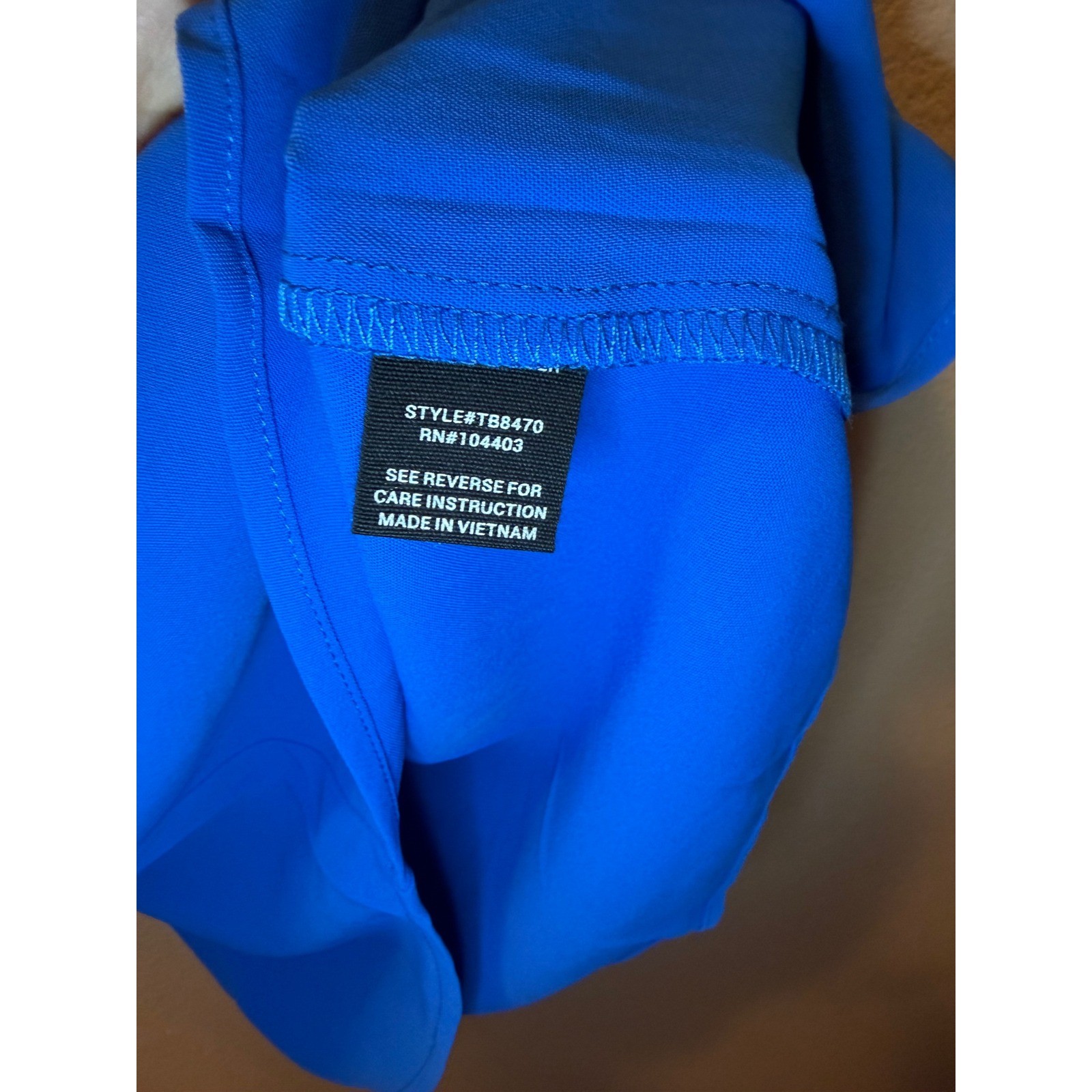 Mine Royal Blue Ruffle Cap Sleeve Split V-Neck Blouse Top TB8470 Womens Small