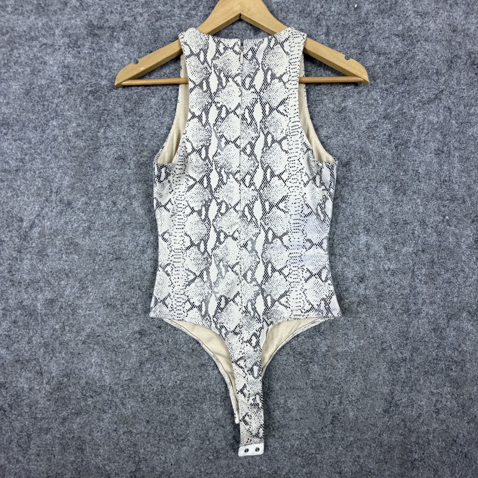 Jluxlabel Bodysuit Womens Small Beige Snakeskin Edgy Indie Sleaze Sexy Clubwear