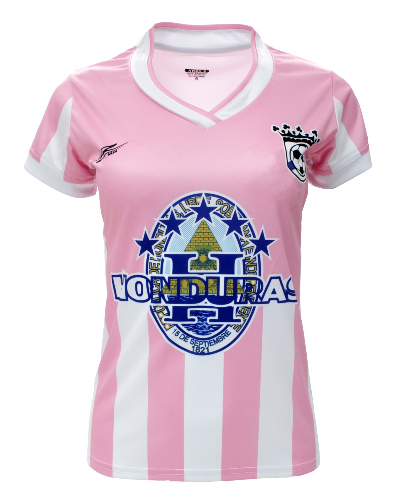 Honduras Women Pink Slim Fit Jersey_Arza Design_V Neck_100% Polyester_.