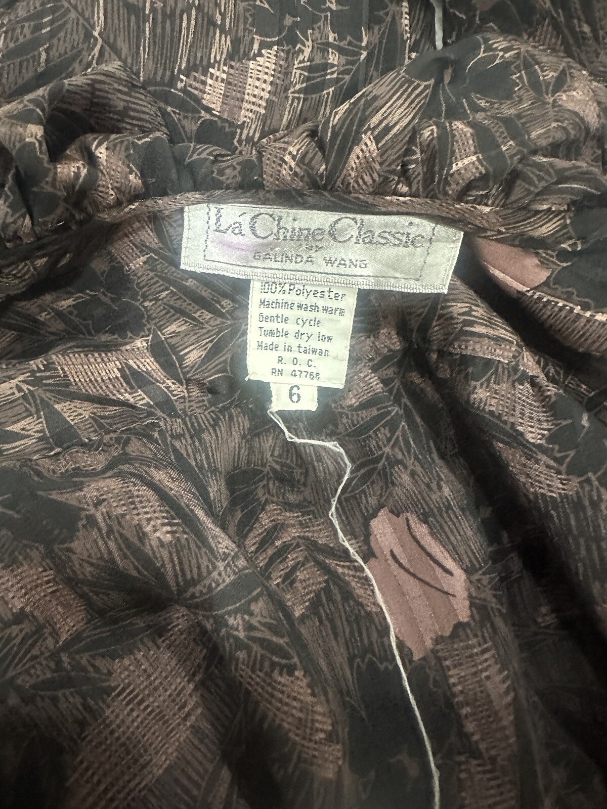 Vintage La Chine Classic Galinda Wang Blouse Top Purple Multi Ruffle Victorian 6