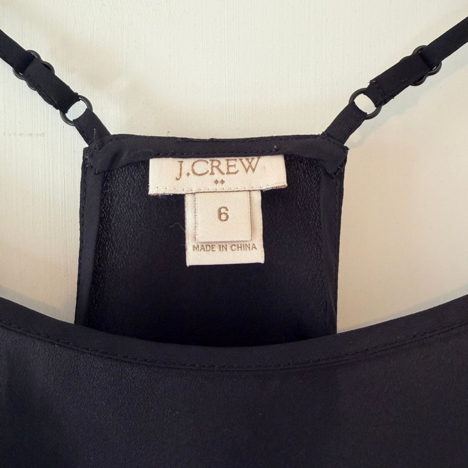J. Crew Women’s 6 Black Racerback Cami Tank Top w/ Adjustable Spaghetti Straps