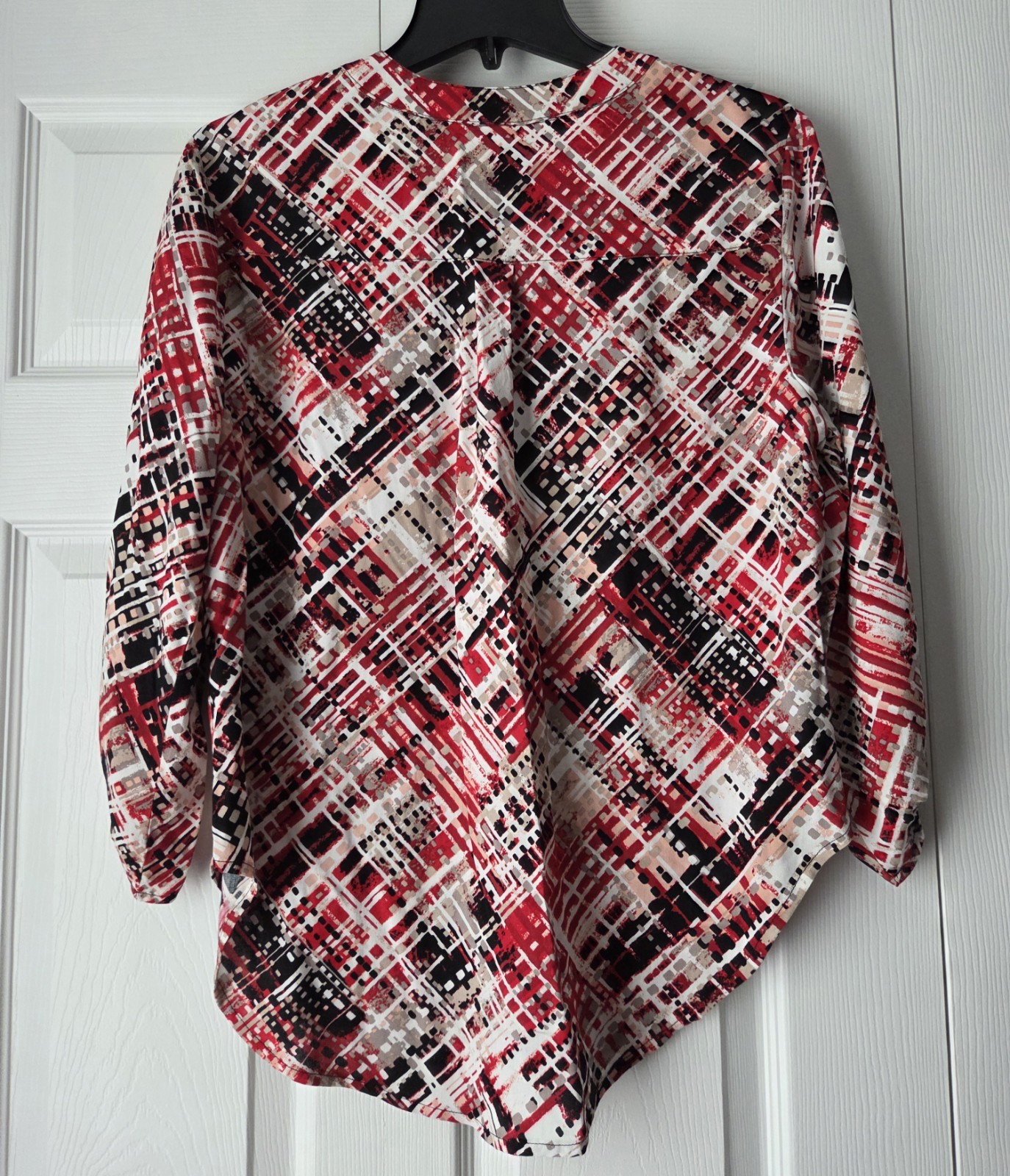 NWOT Ruby Rd Multi Button Front Spread Collar Roll Tab Sleeve Blouse Size S