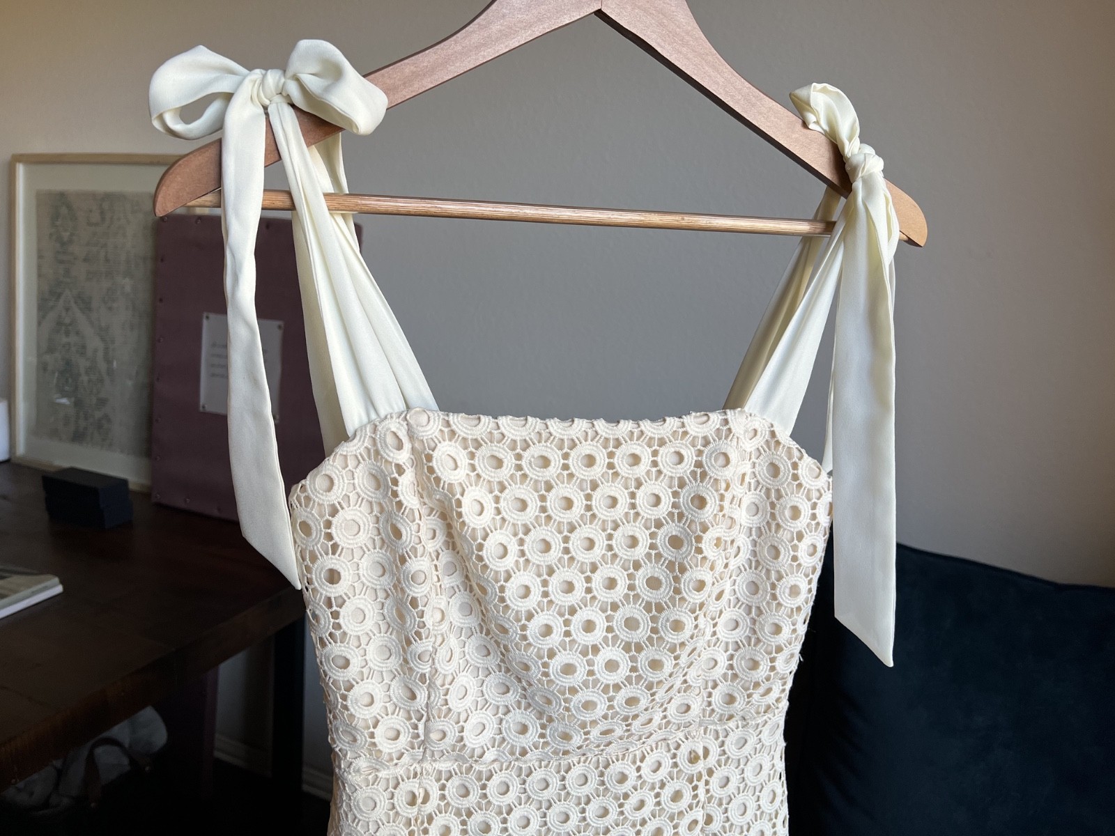 Gianni Bini Ivory Dress with Ribbon Top Strap Size XS NWT