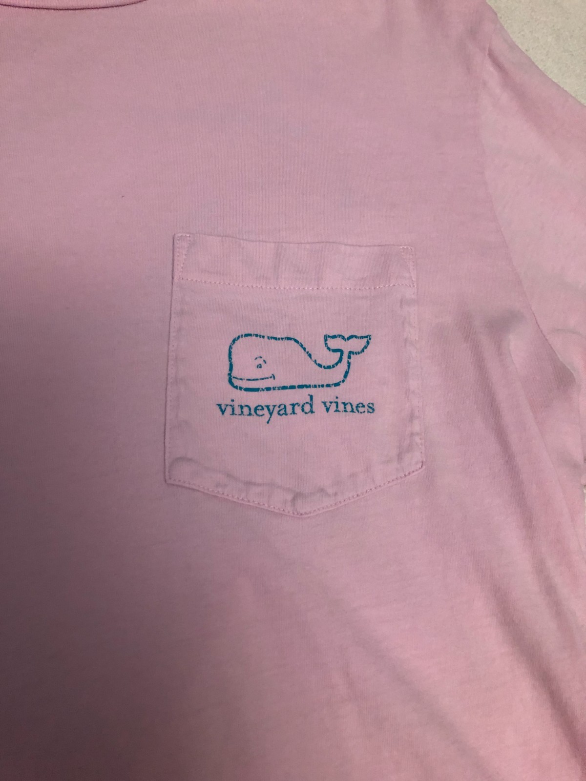 Vineyard Vines Women’s Long Sleeve Shirt Pink M Large Whale Back Pocket Logo