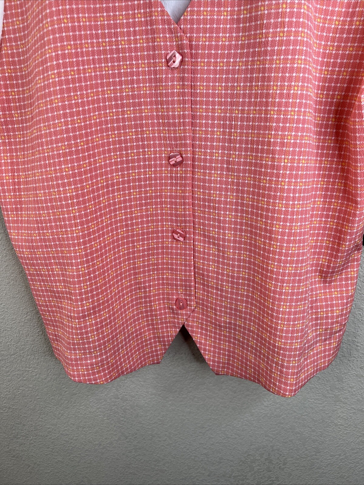 Nikki Dacron Blouse Size Small Faux Vest Preppy 80s 90s Vintage Cute