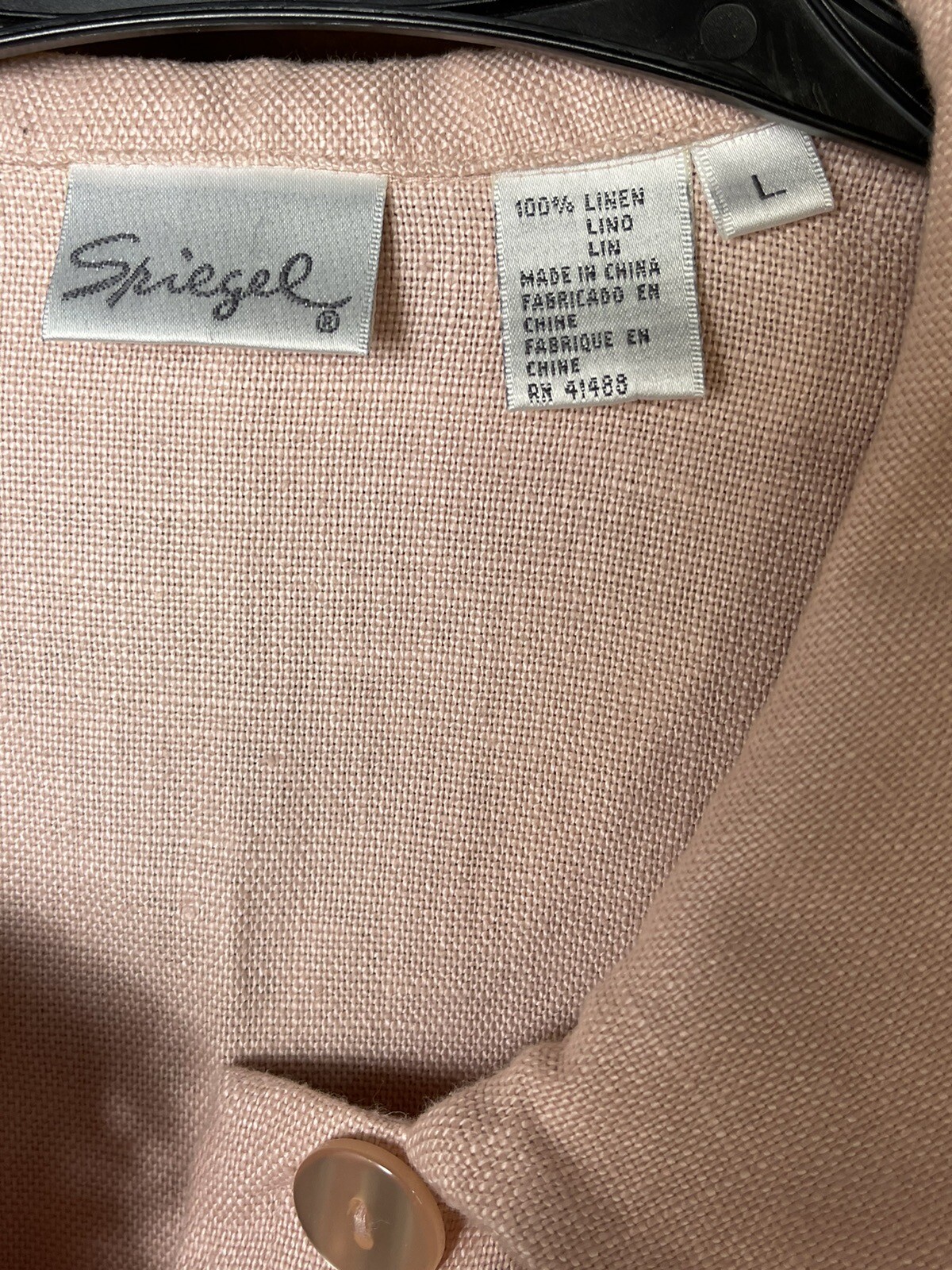 Spiegel Women’s Linen Light Pink Top Jacket & Pants Size 14 EUC Beautiful