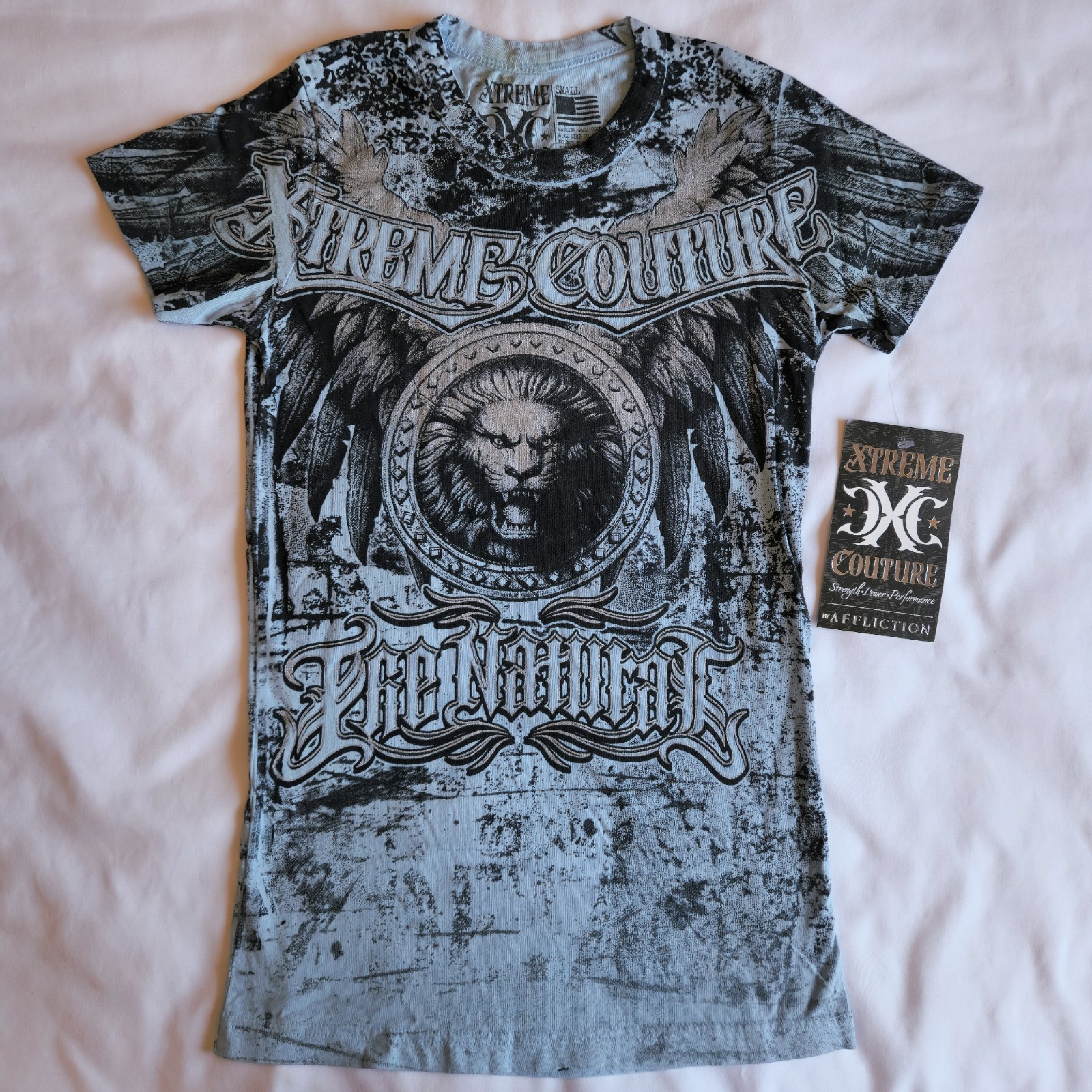 Xtreme Couture By Affliction Women’s Sml Biker Skulls Grunge Y2K Graphic T-Shirt