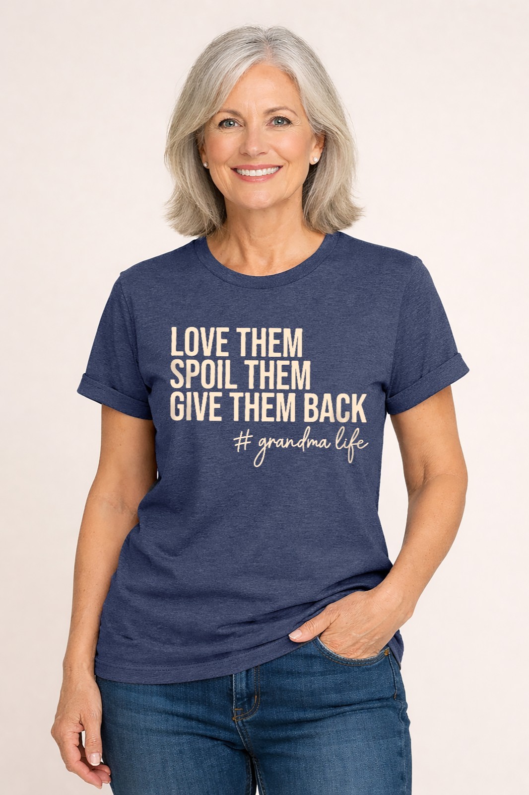 Women’s Funny Grandma Life T-Shirt Love Them Spoil Them Give Them Back Tee
