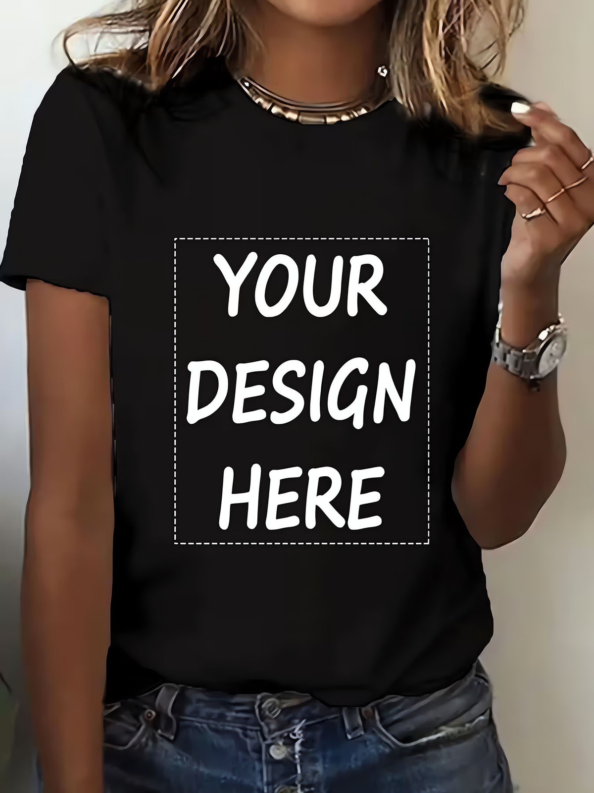 Women Customizable Printed Fashionable Short-Sleeve Tops Casual Summer T-Shirts▧
