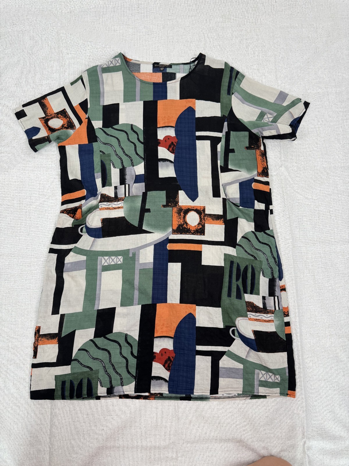 Caroline Morgan Women’s Tunic Pockets Multicolor Geometric Short Sleeve 16/18