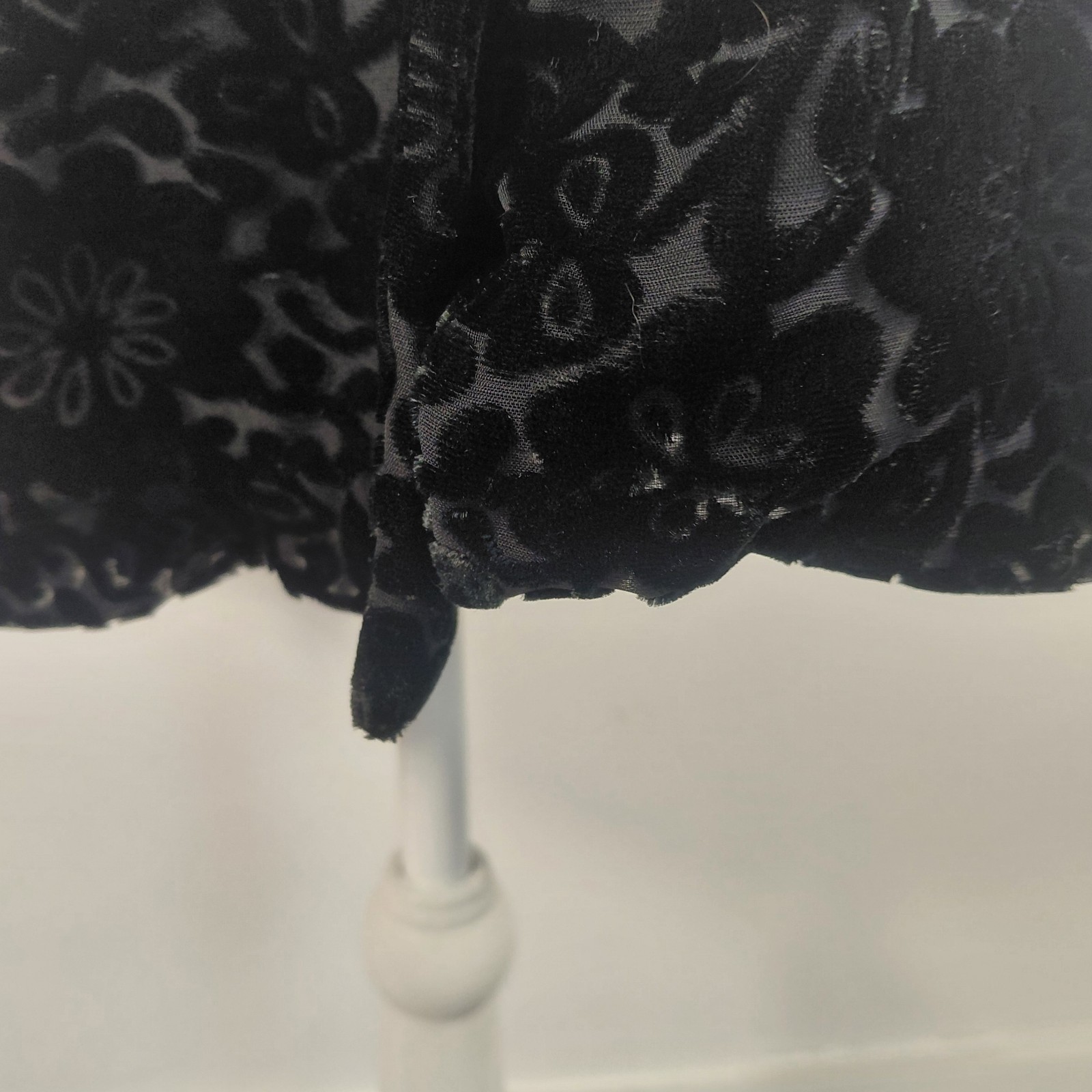 VTG 90s Annie Alexander Black Sheer Velvet Burnout Blouse Shirt Medium Whimsigot