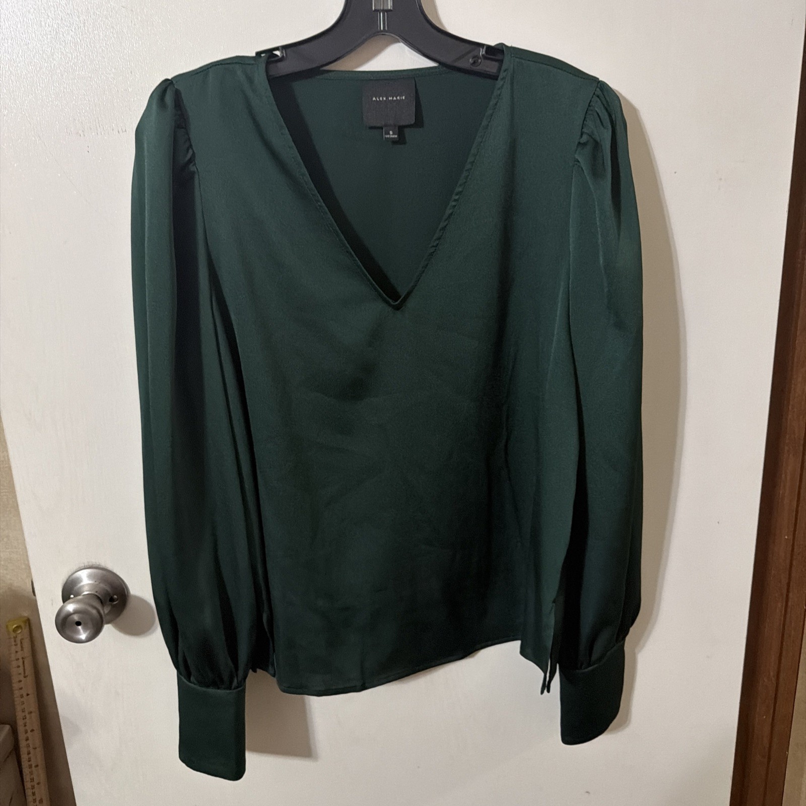 Alex Marie Green Long Sleeve Blouse Size S