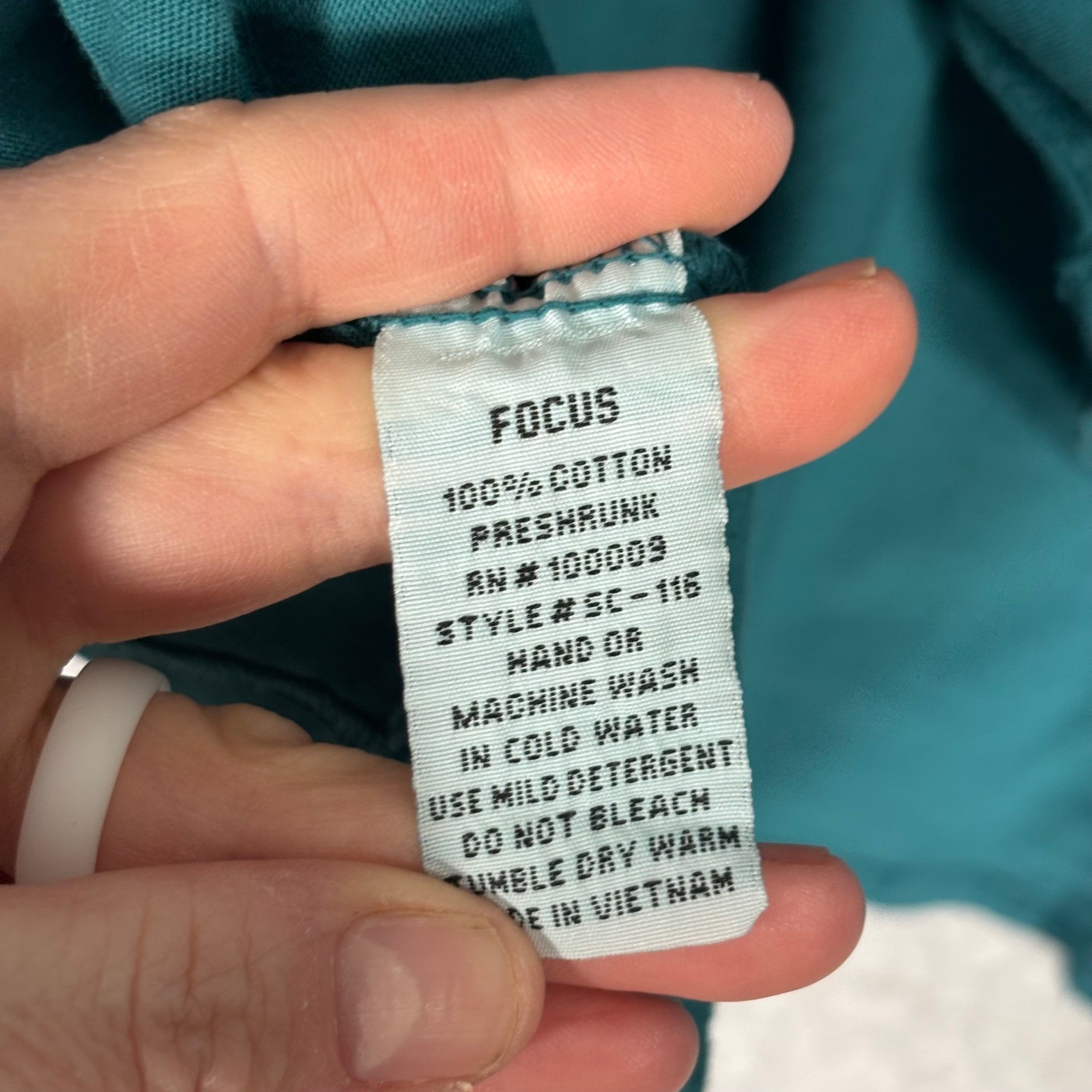 Focus Casual Life Asymmetric Tunic Top XL Teal Pocket Flowy Lagenlook Artsy Boho
