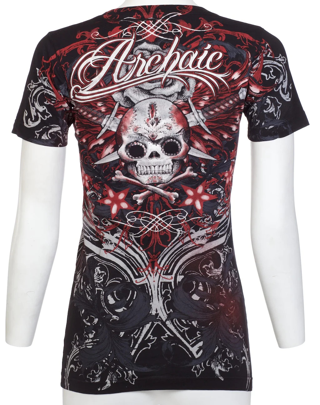 Archaic by Affliction Women’s T-shirt Queen Lady Biker Tattoo