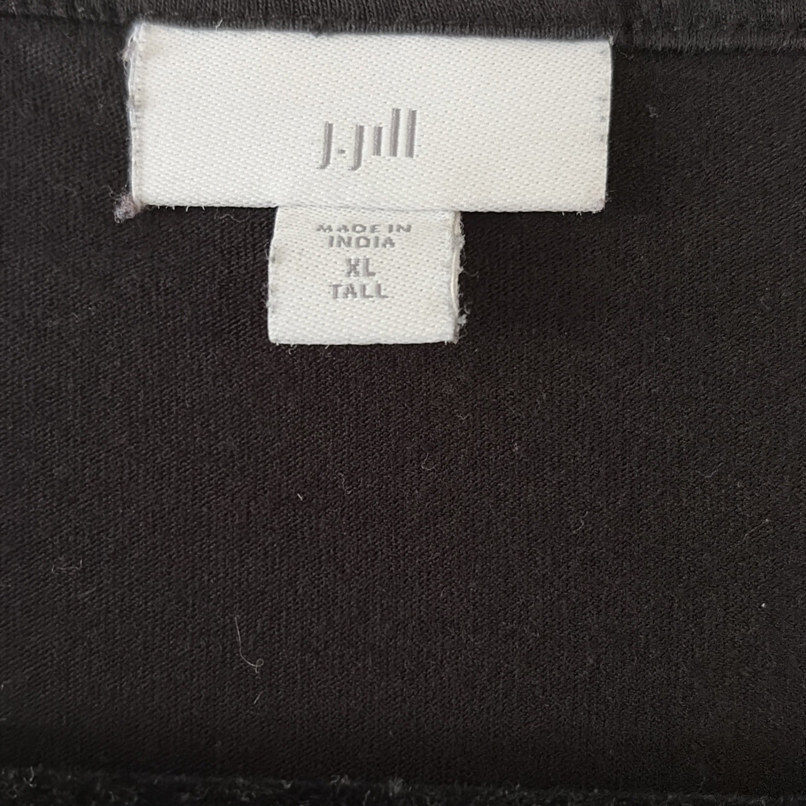 XL Tall XLT J. Jill Tunic Top Black Button Up Cotton Blend MOROCCAN STYLE