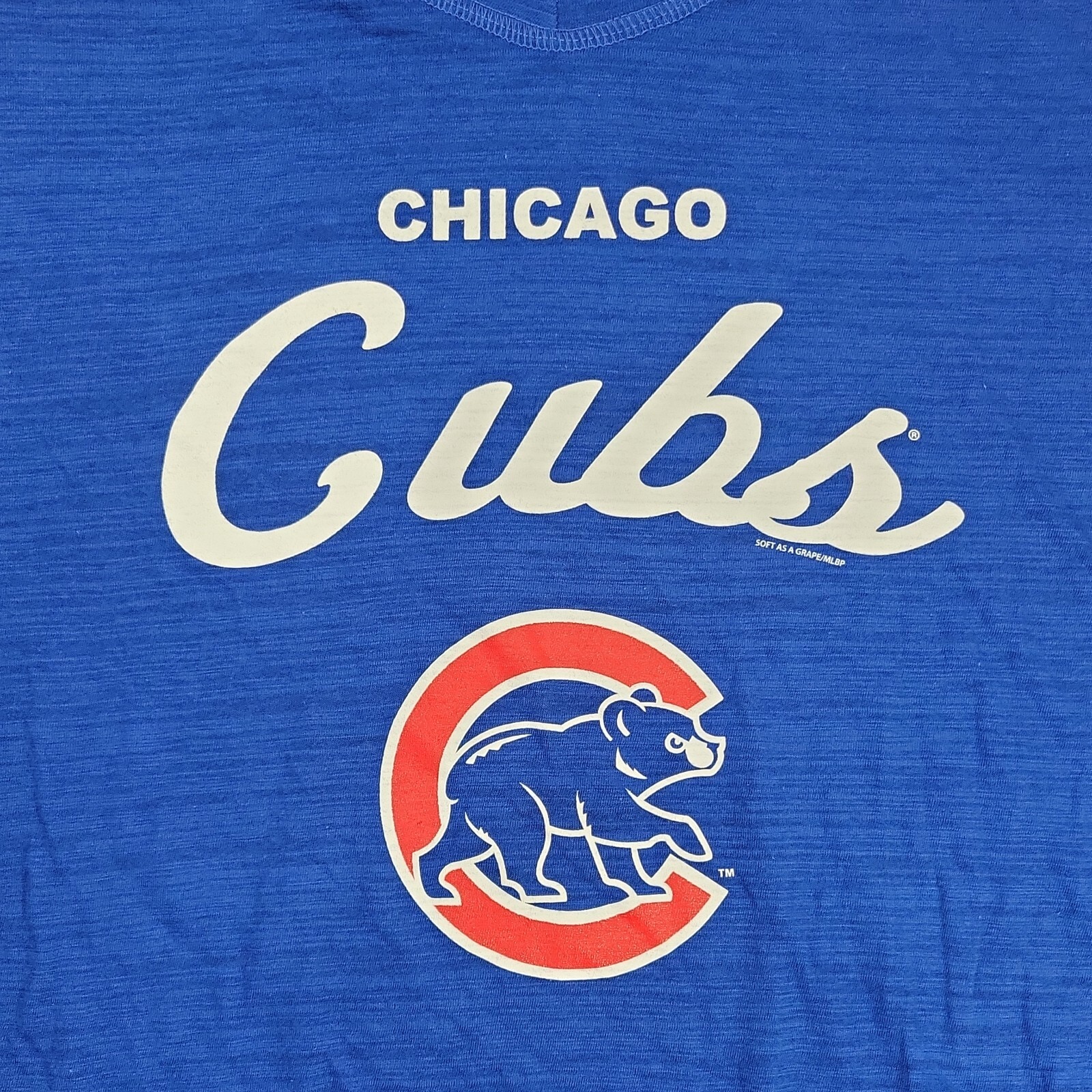 Chicago Cubs T-Shirt Women’s 1 Royal Blue Three Out Color Blocked Short Sleeve