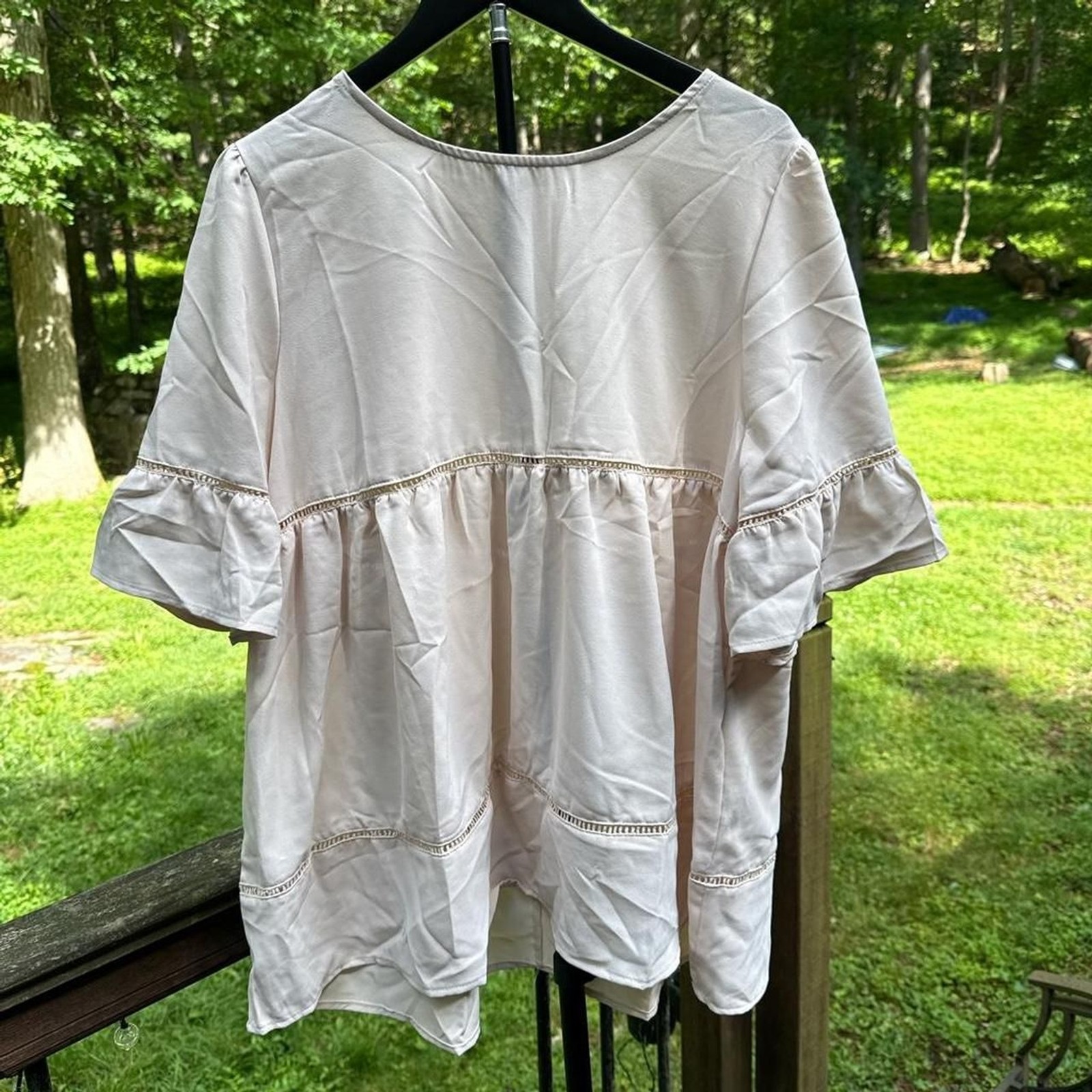 Unbranded Women’s Pink and Cream Blouse
