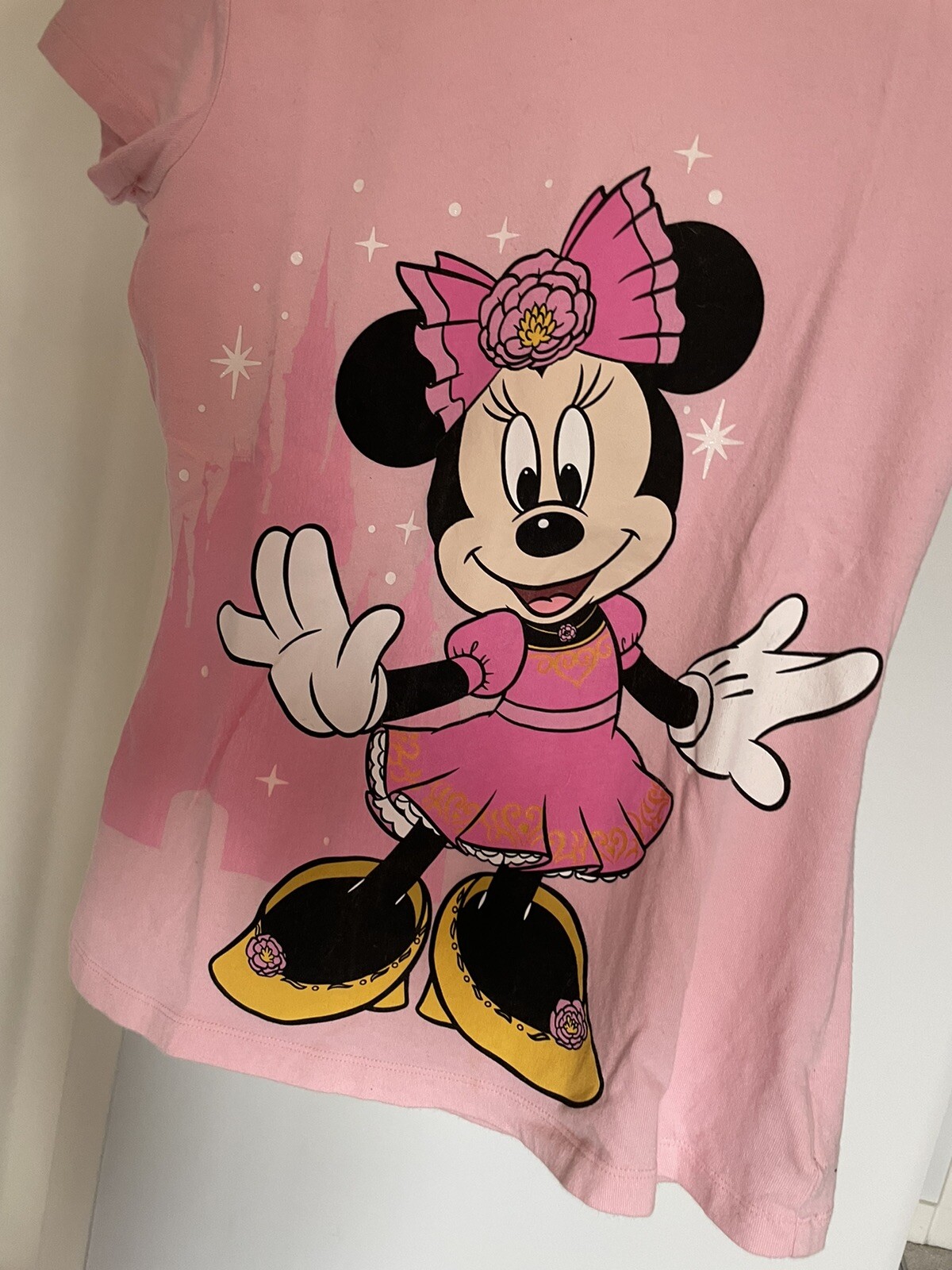 SHANGHAI DISNEY RESORT Grand Opening Minnie Mouse T SHIRT Womens Ex Small Pink