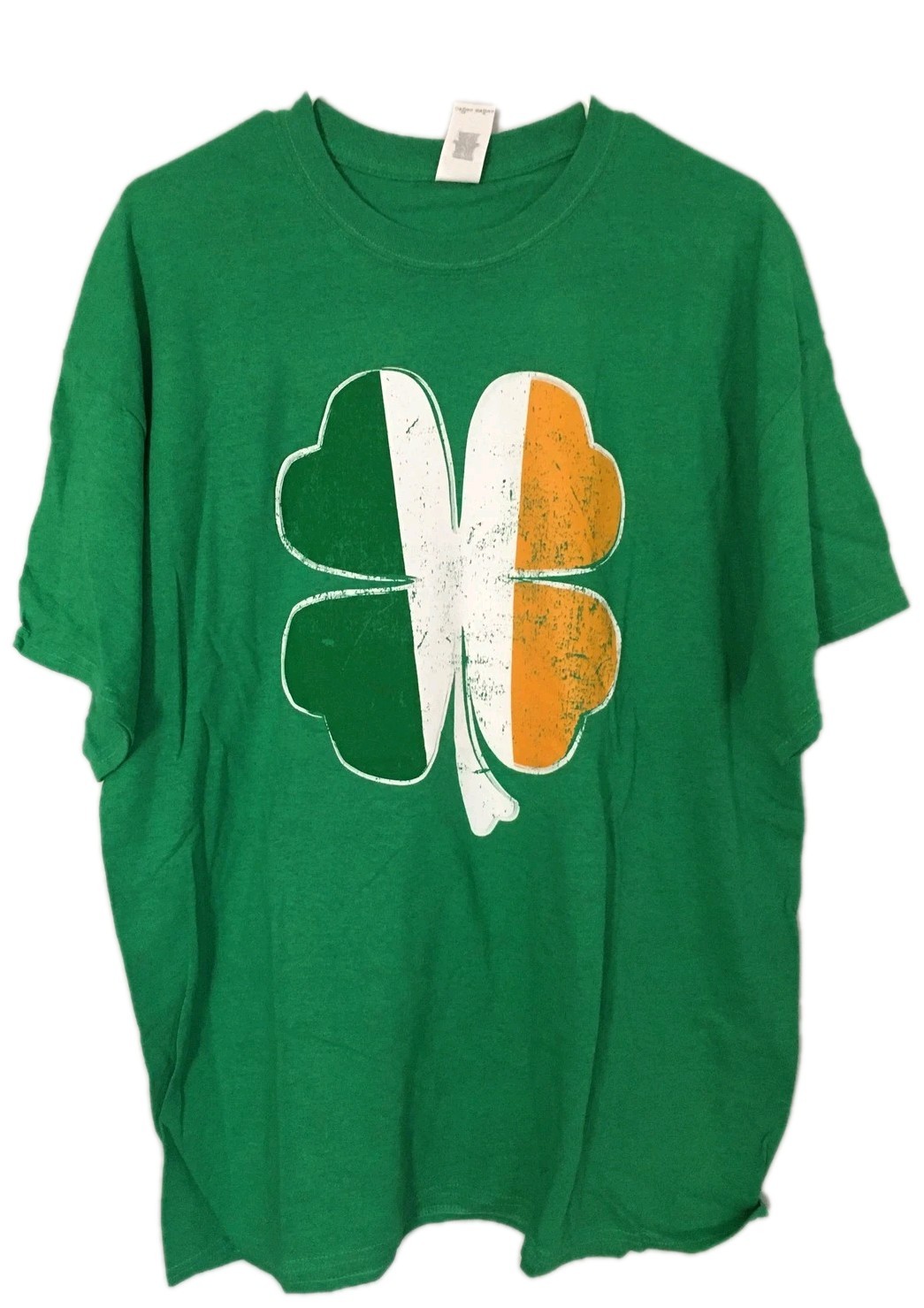 Irish Flag Shamrock Shirt Womens XL Green Gildan St Patricks Day Graphic Tee