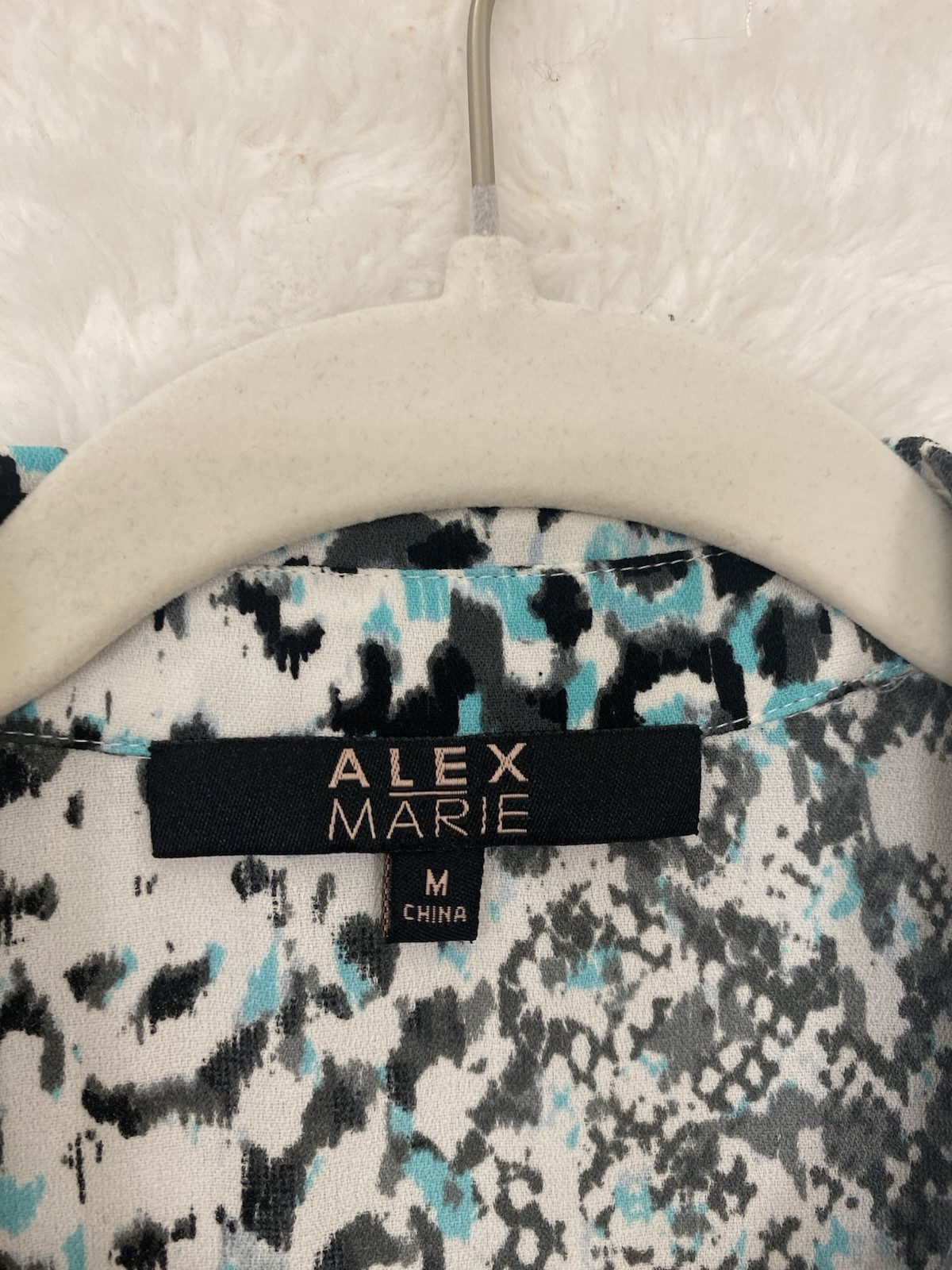 Alex Marie Womens Animal Print Ruffle Sleeveless Top Size Medium Summer Chic