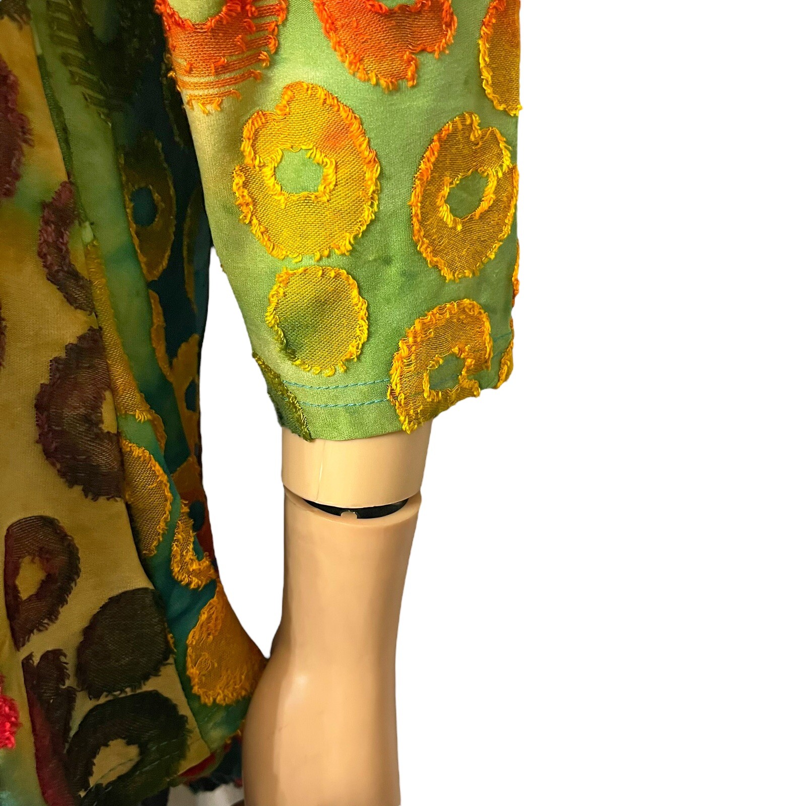Shana Geometric Circle Print Tunic Top Small Asymmetrical Colorful Art To Wear
