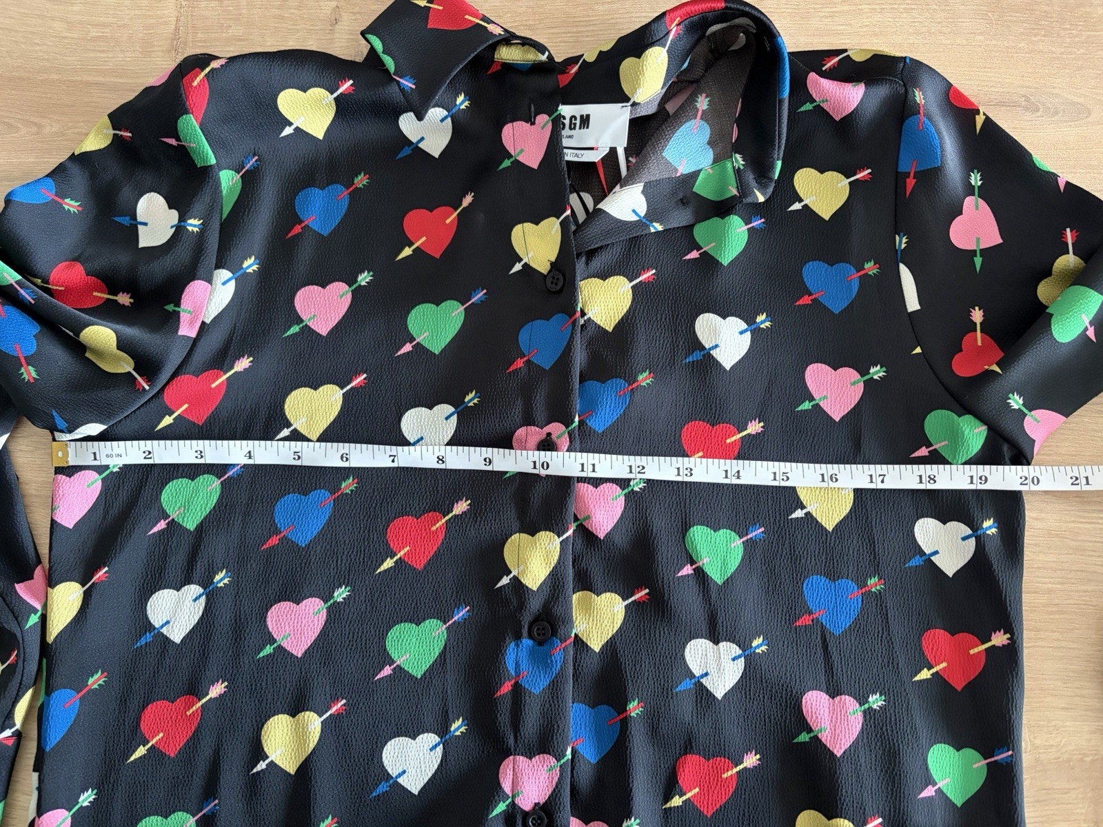 Brand New MSGM Heart Relaxed Fit Shirt (Size 38) RRP£325