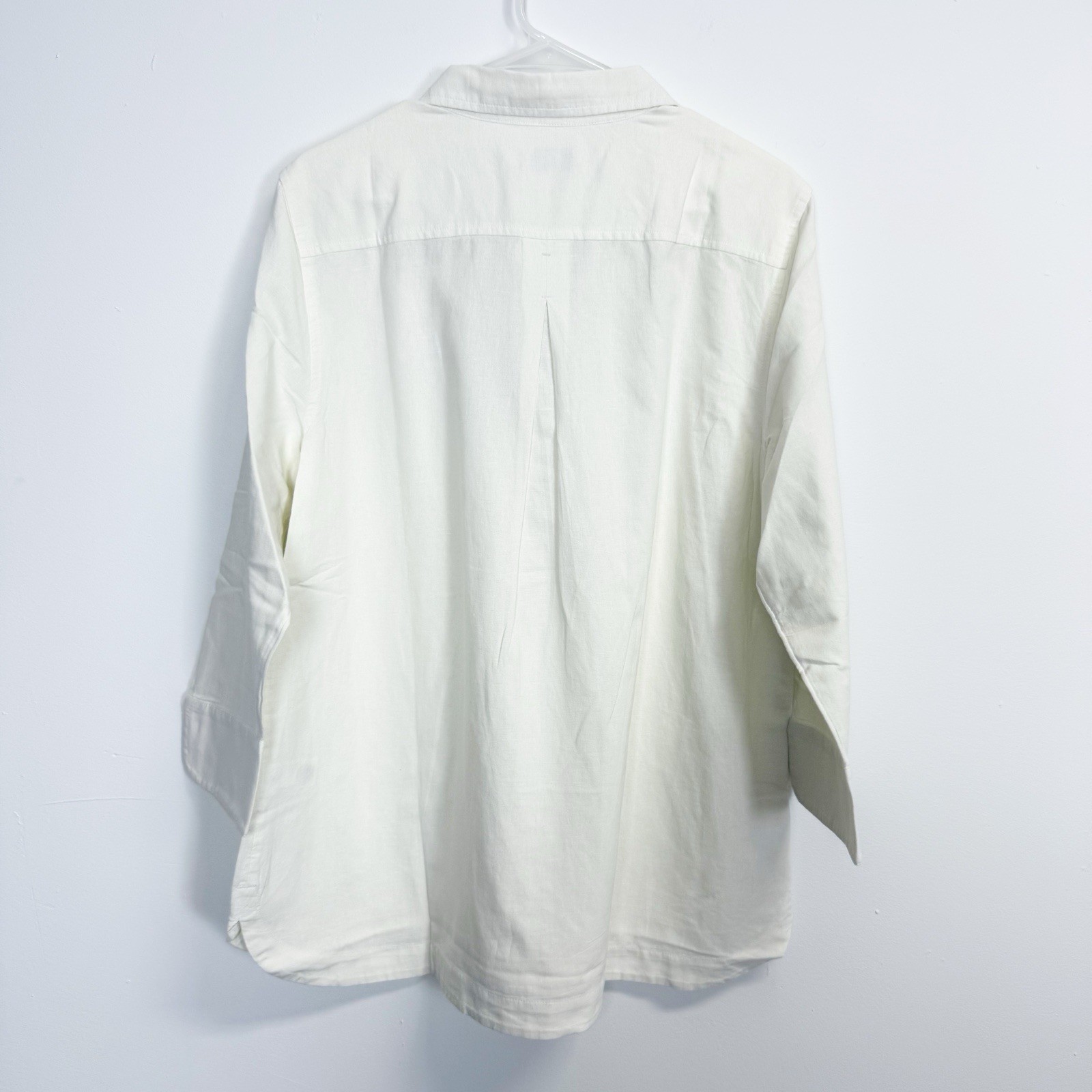 Vineyard Vines Tunic Top Womens Large Lucaya Ivory Linen Cotton Blend Shirt NWT