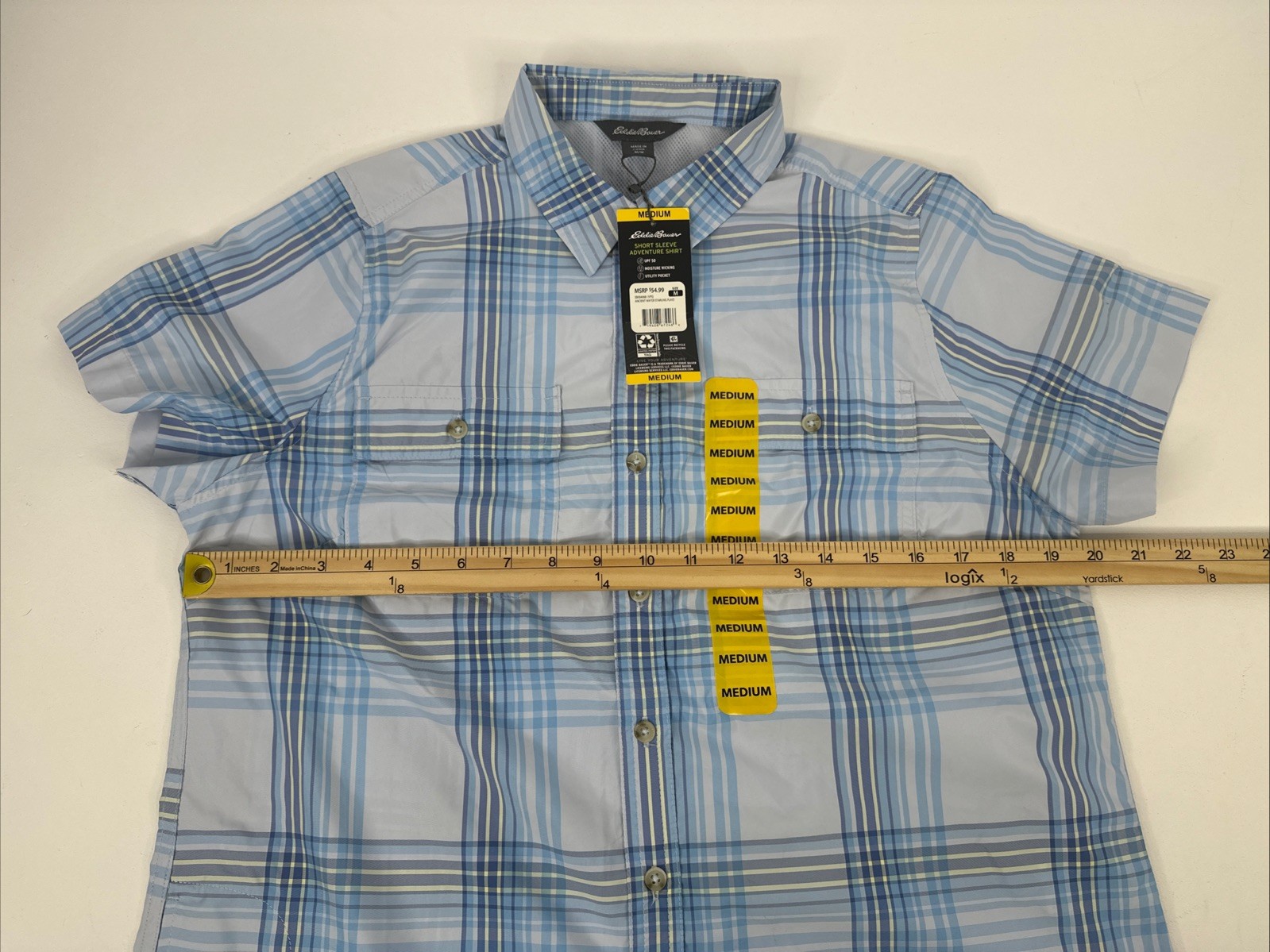 Eddie Bauer Womens Short Sleeve Moisture Wicking Adventure Shirt Size M Blue NEw