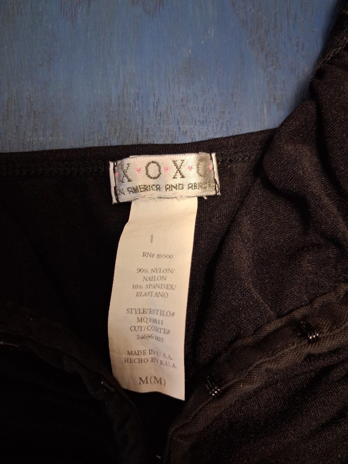 Vtg Y2K XOXO Black Corset Tank Top M Ruched Hook & Eye Ruffle Cami Whimsygoth