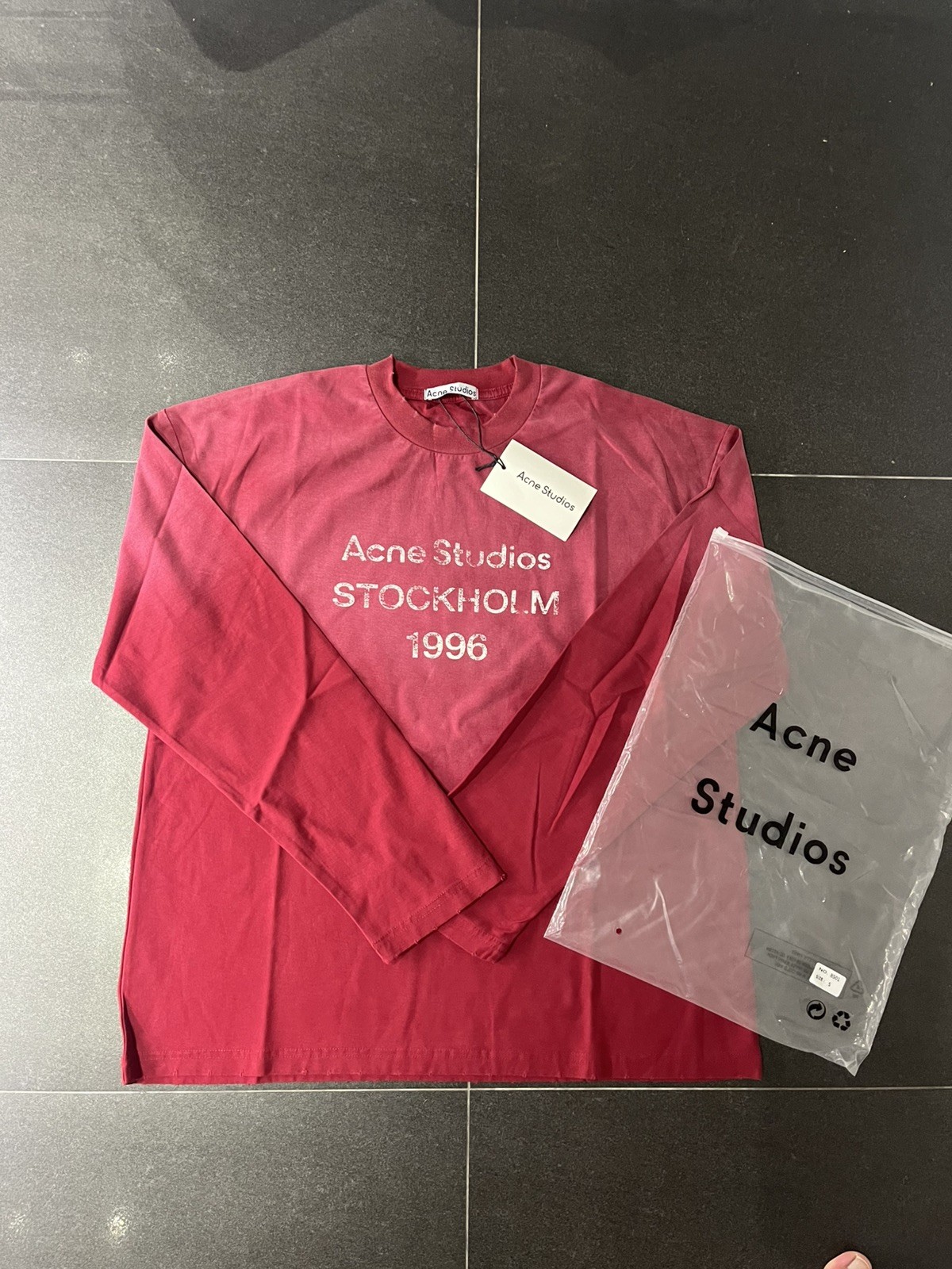 SIZES S&M AVAILABLE Acne Studios Stockholm 1996 Unisex Burgundy Long Sleeve