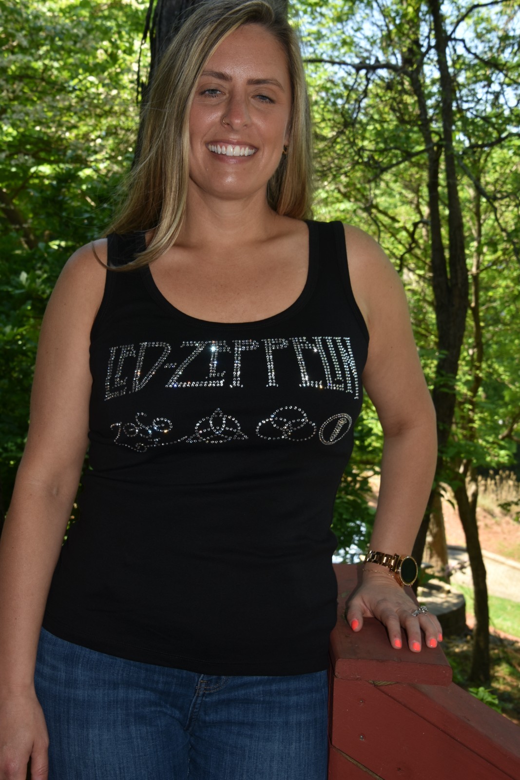 Led Zeppelin rhinestone bling shirt or tank XS S M L XL XXL 1X 2X 3X 4X 5X
