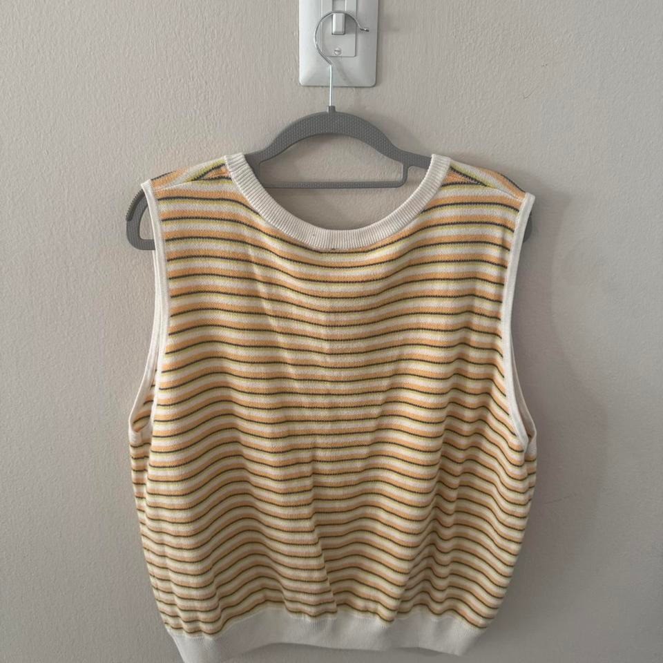 City Chic Striped Sweater – Cream and Gold