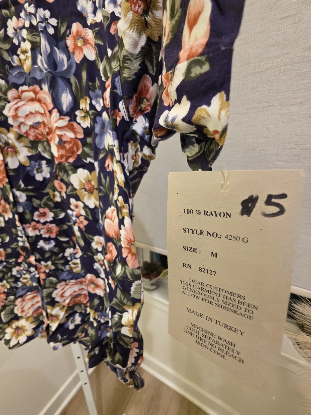 VTG Floral 90s Button Down Rayon Short Sleeve Blouse Deadstock NWT Cottage Camp