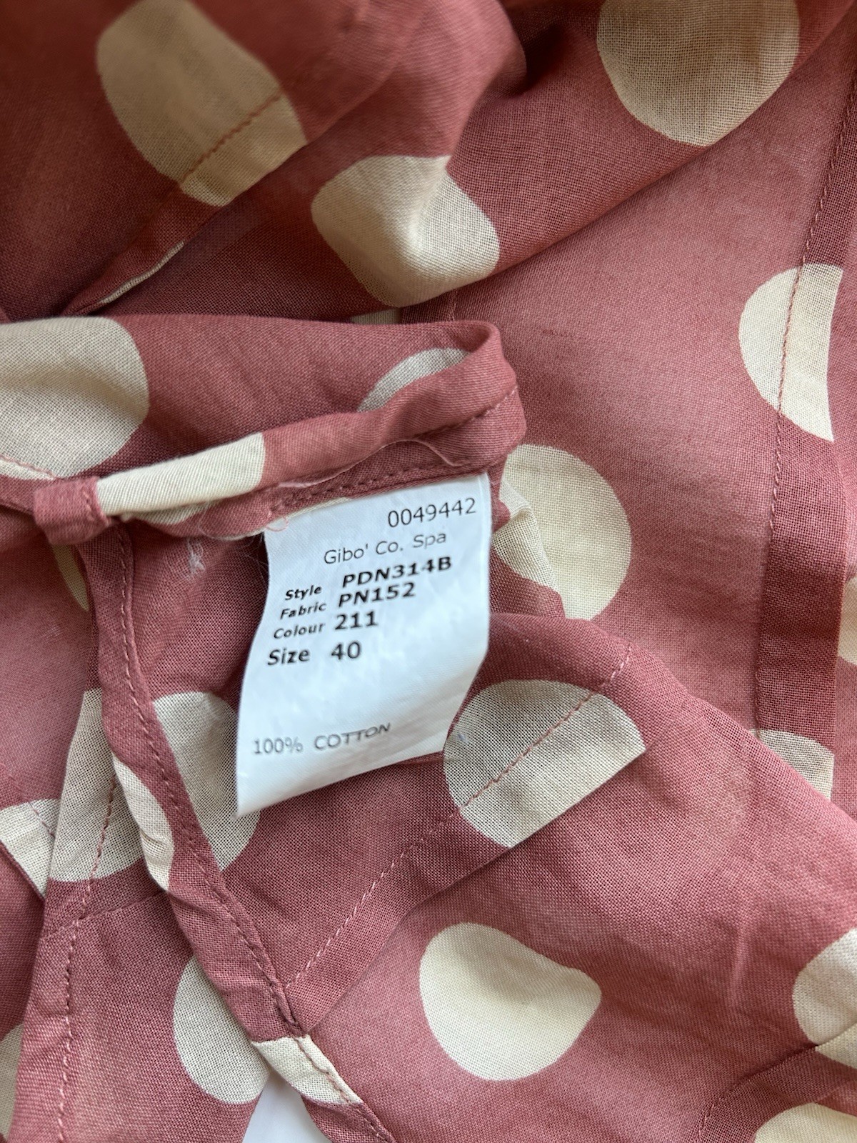Paul Smith Rust Polka Dot Tie-Neck Cotton Blouse – Size IT 40 (UK 8)