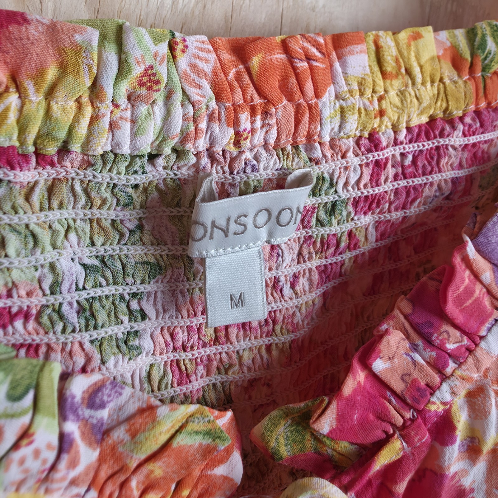 Monsoon Floral Blouse Size Medium Oskana Multicolour Button Up Prairie Whimsy