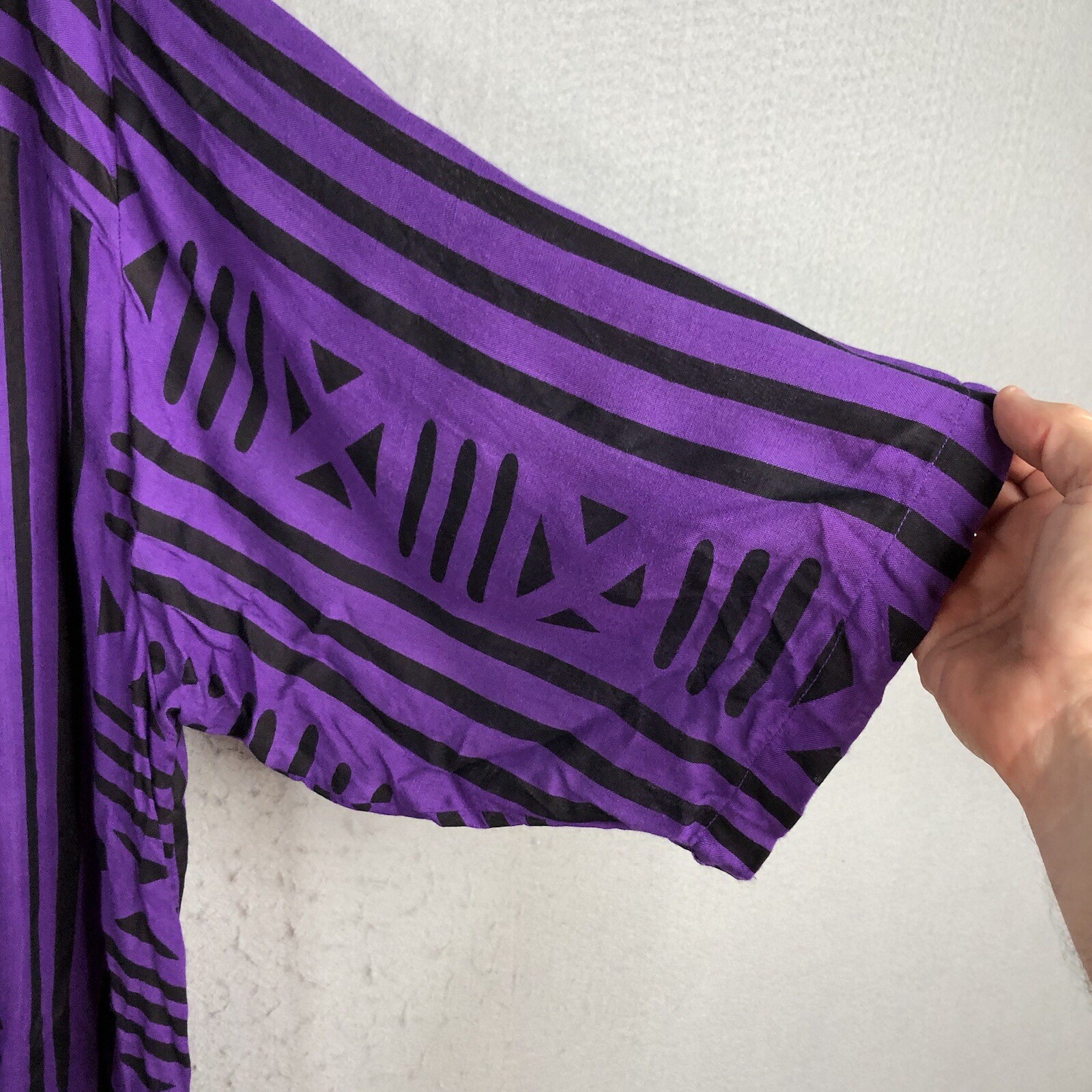 Ethnic Top Women One Size Purple Black Art To Wear Primitive Artsy NEW
