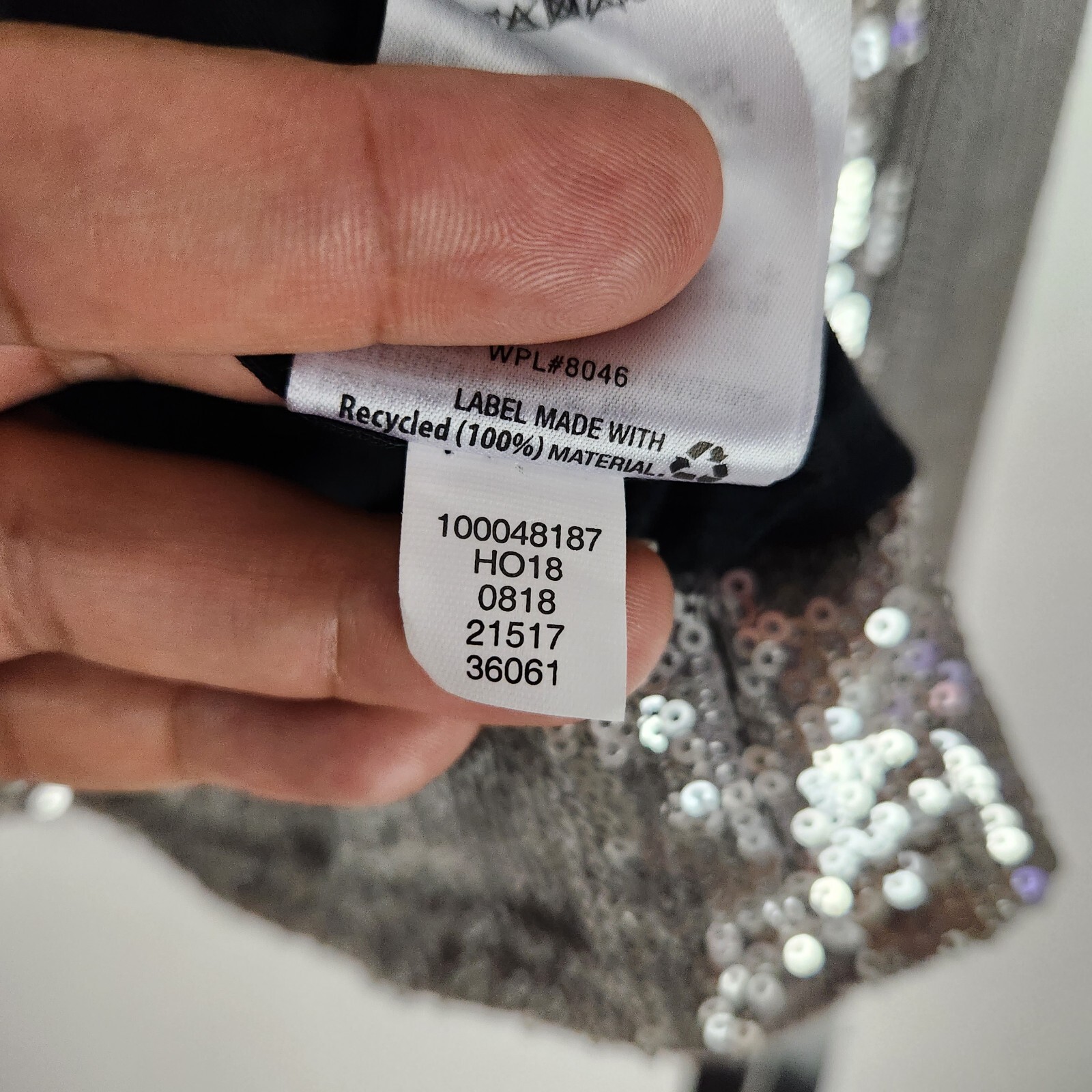 I•N•C International Concepts Silver Shiny Sequin Size M Zip Top Party Holidays