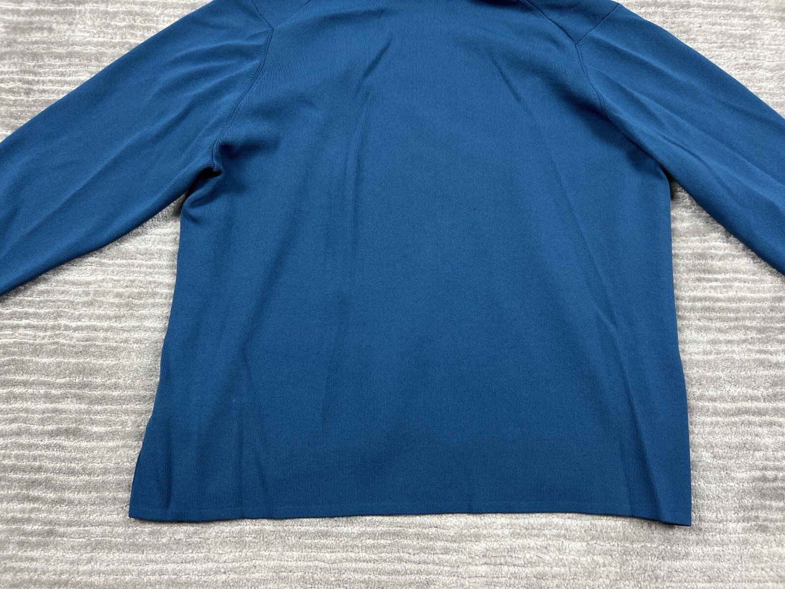 Studio I Top Womens XL Blue Beaded Cardigan 3/4 Sleeve Open Front Casual