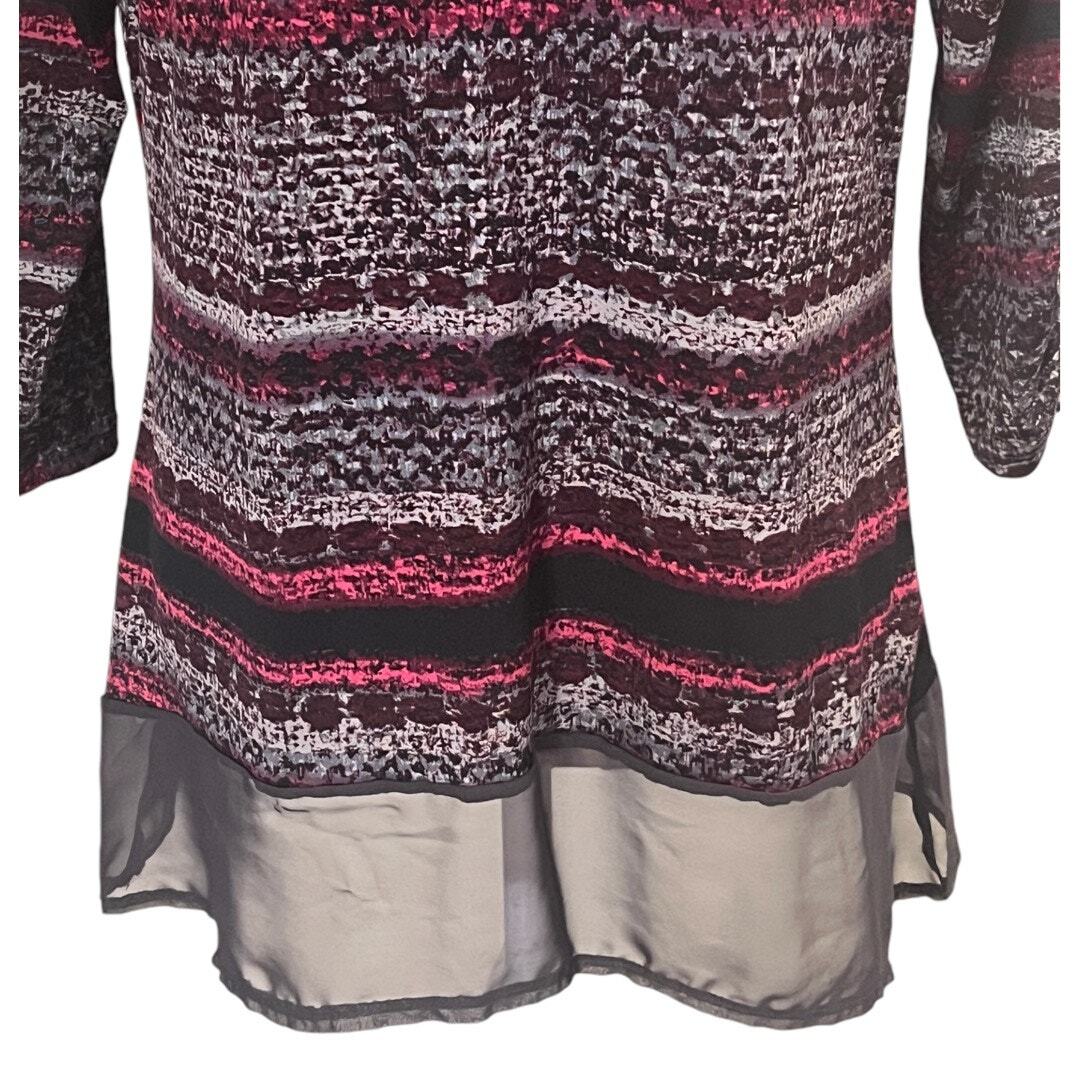 1 Piece, Medium Layered Look Top w/ 3/4 Sleeves, Scoop V Neck, New Directions